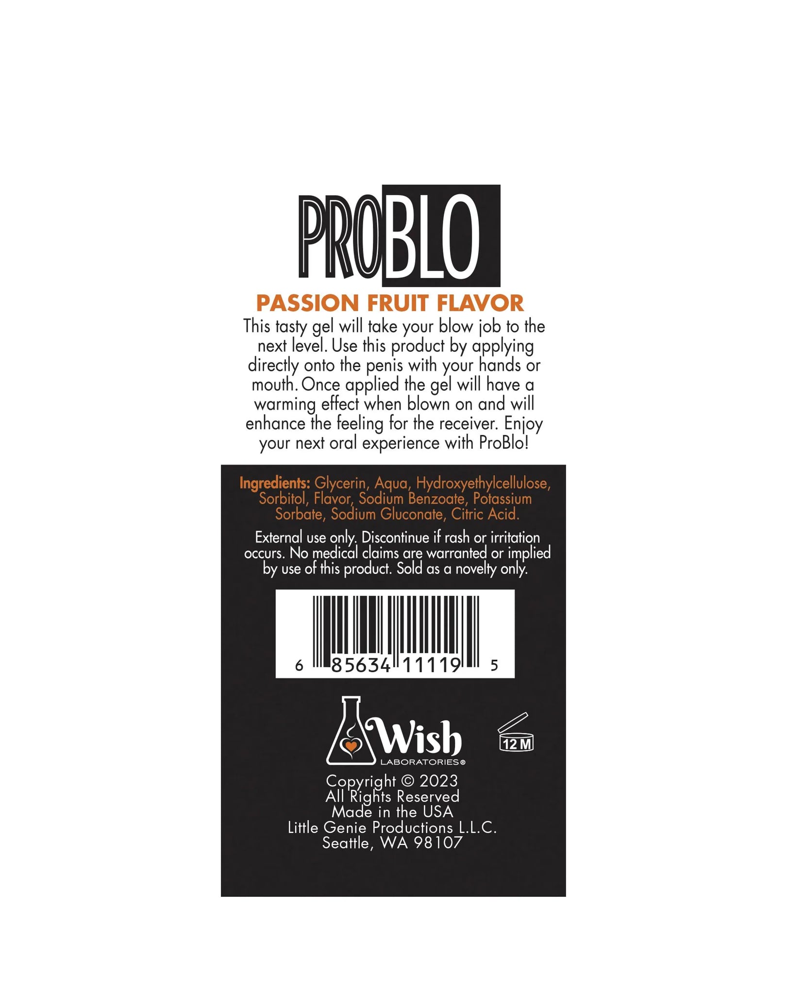 Oral Pleasure Gel - Passion Fruit, 1.5 oz