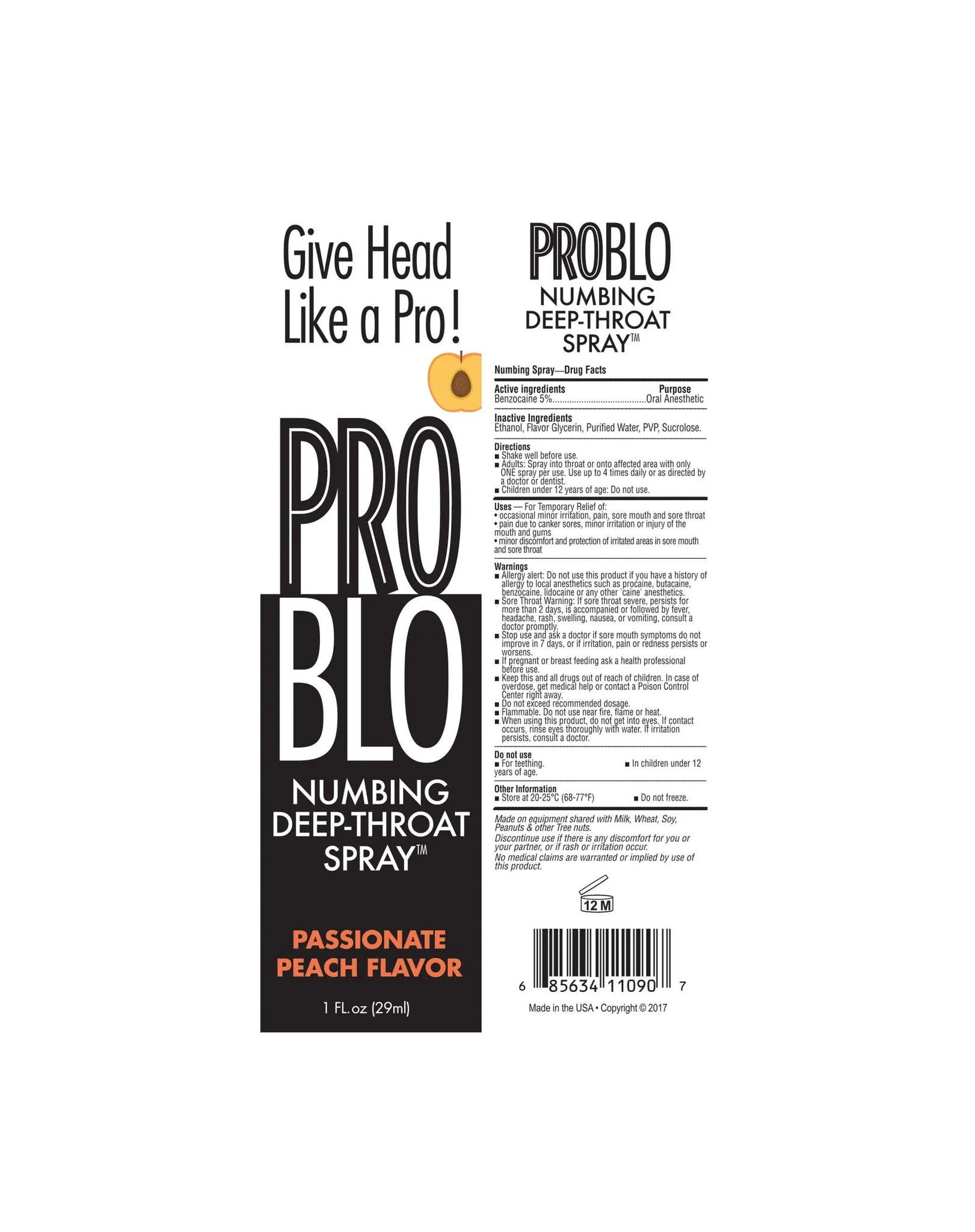 Deep Throat Numbing Spray - Passionate Peach Flavor