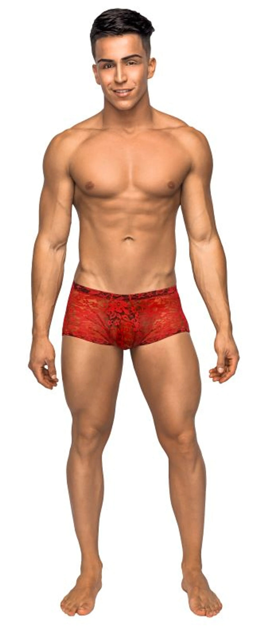 MINI SHORT STRETCH LACE RED