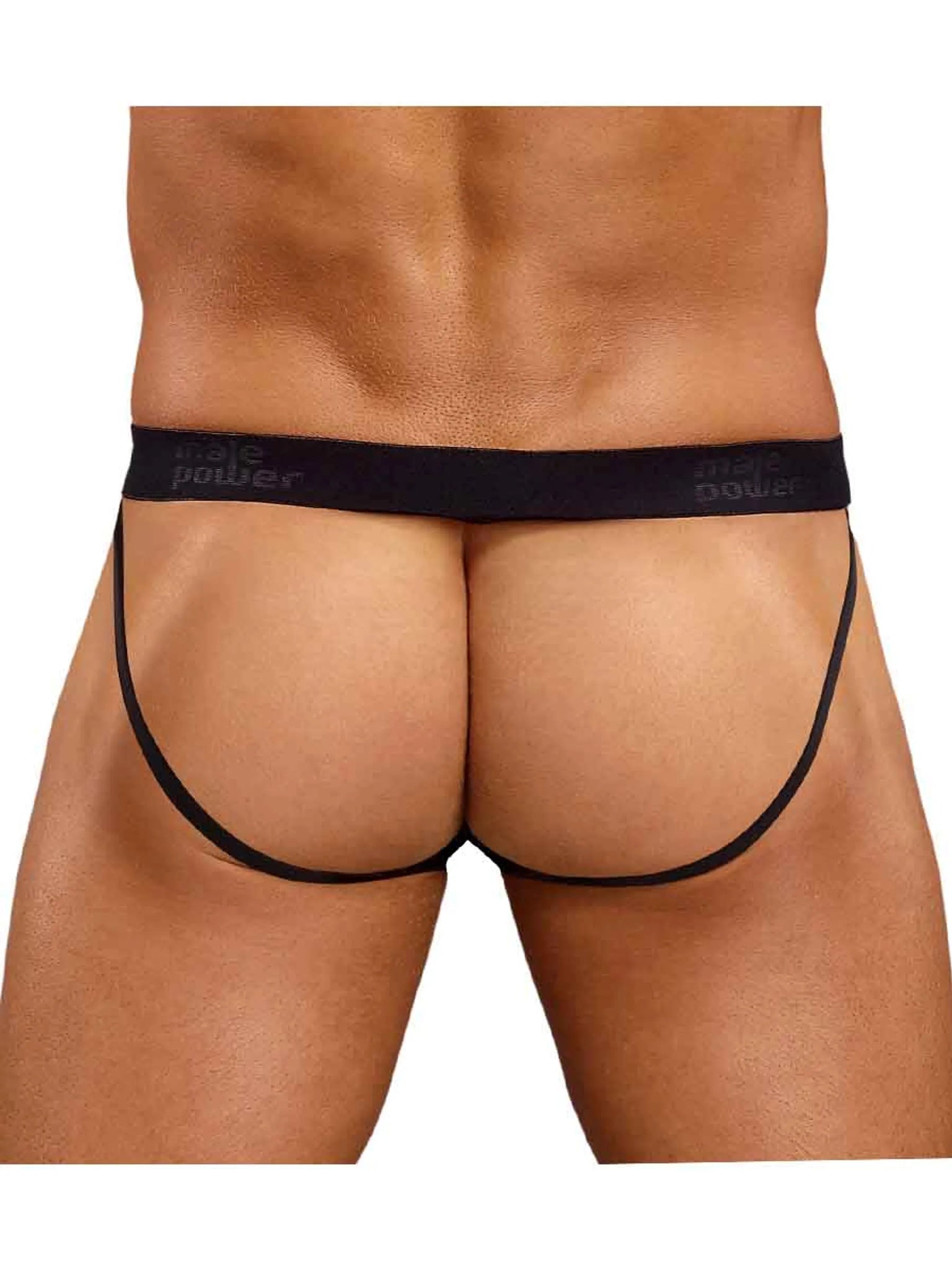 JOCK SATIN LYCRA BLACK SMALL/ MEDIUM