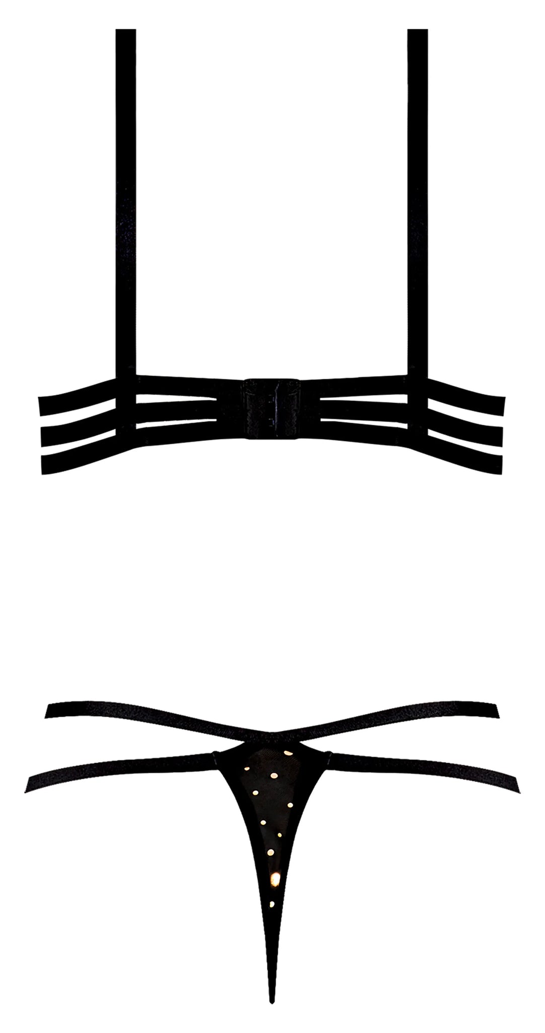 GLITZ & GLAM BRA & THONG SET BLACK L/XL