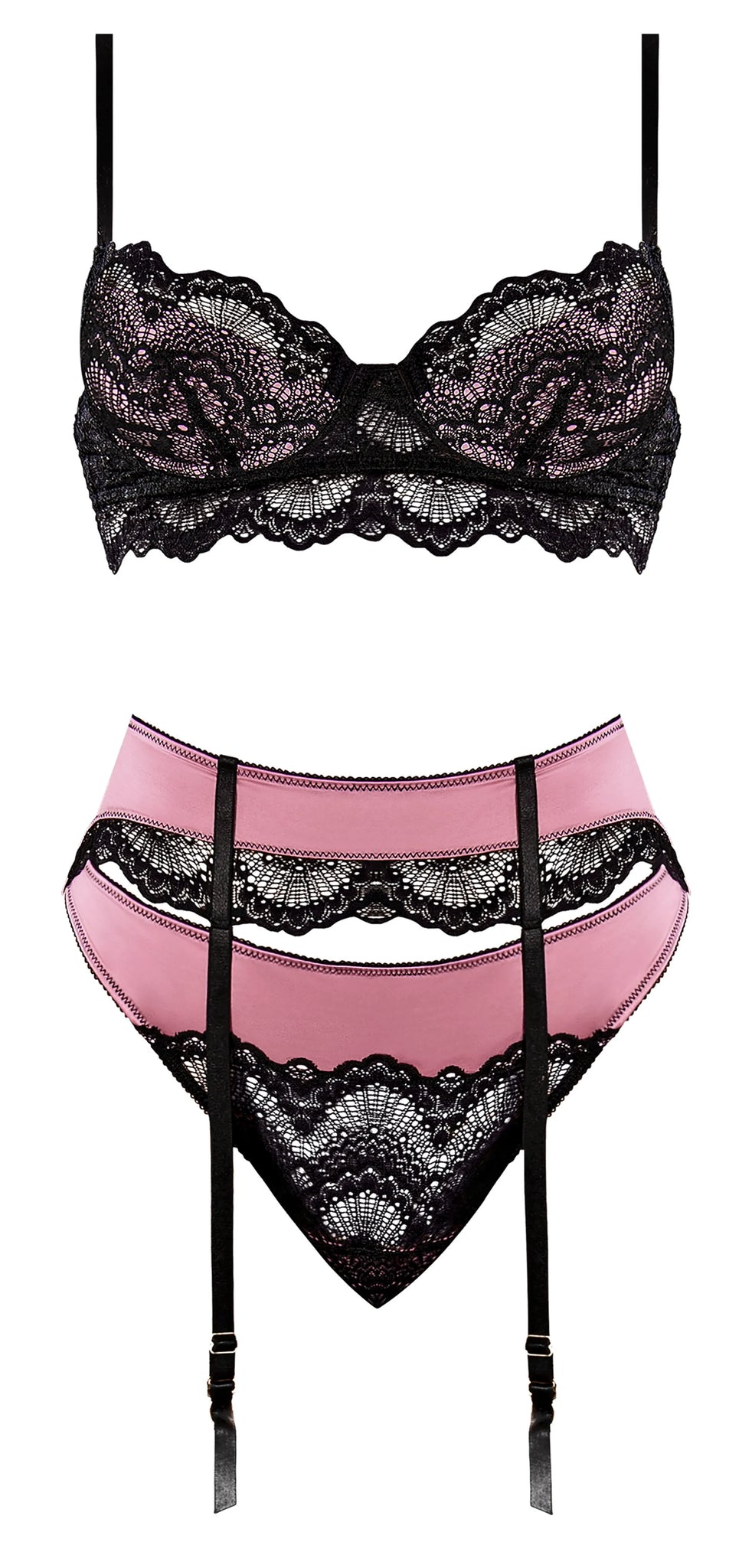 SENSUAL DESIRES BRA CINCHER & THONG MAUVE