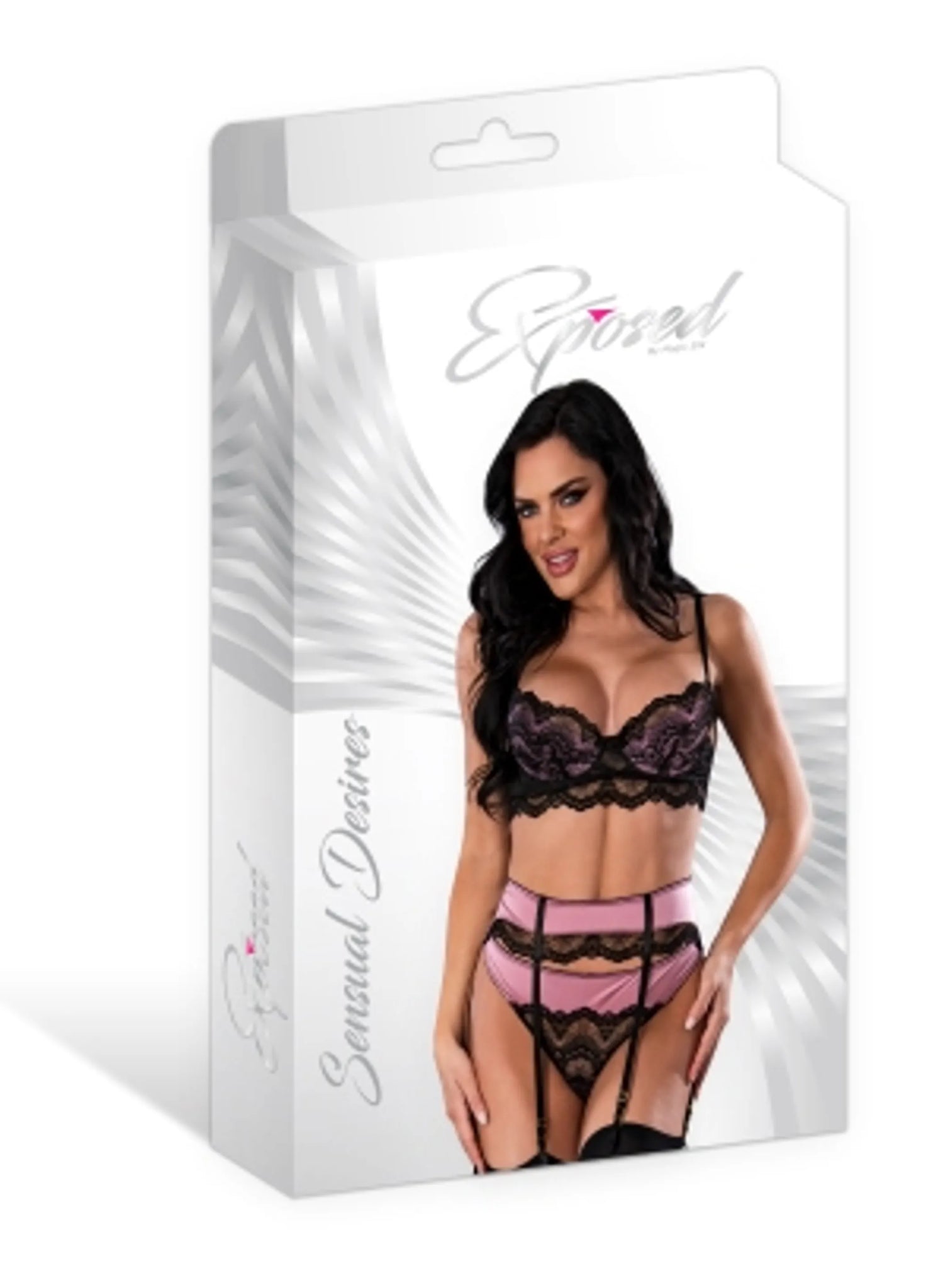 SENSUAL DESIRES BRA CINCHER & THONG MAUVE