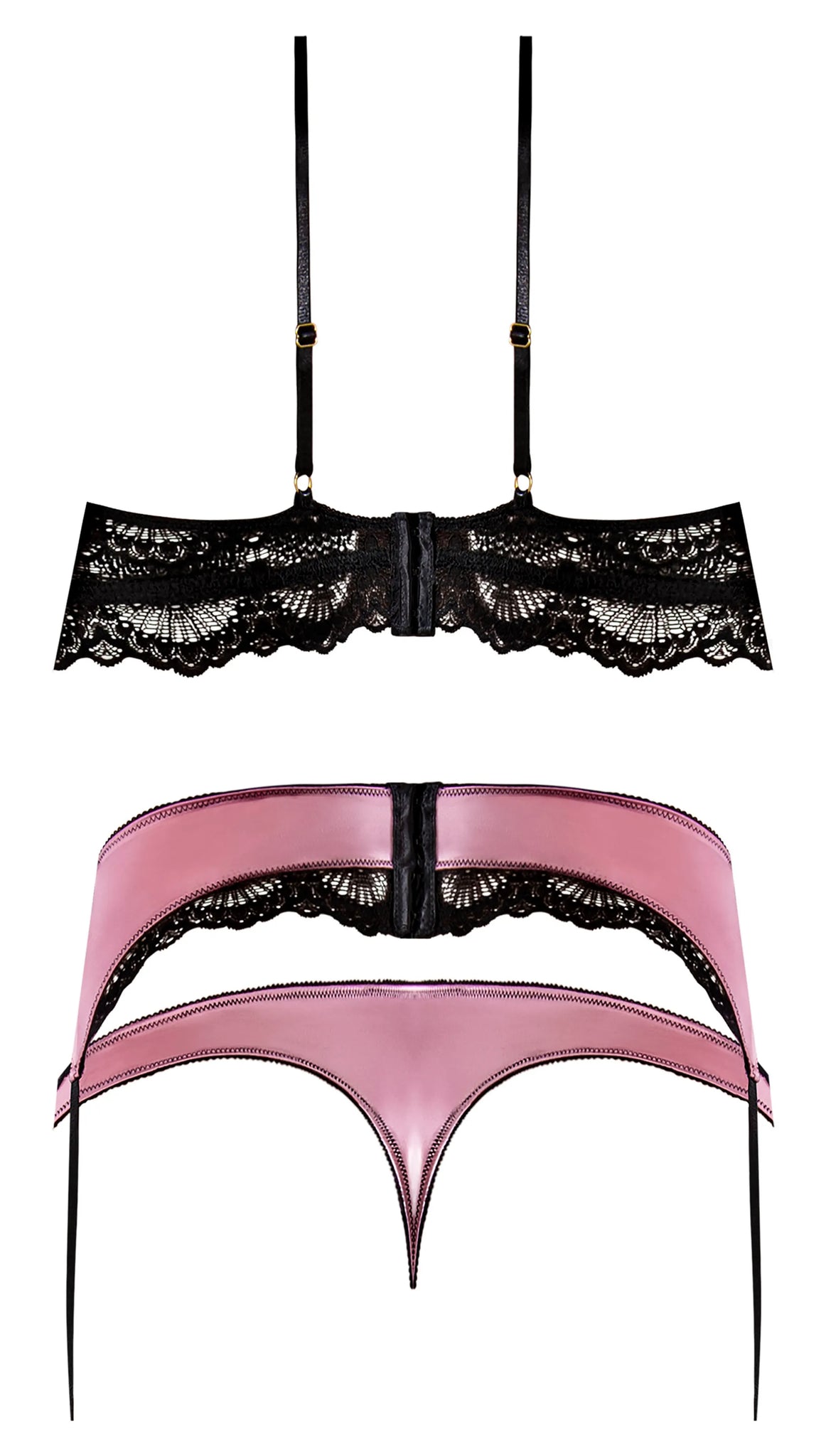 SENSUAL DESIRES BRA CINCHER & THONG MAUVE