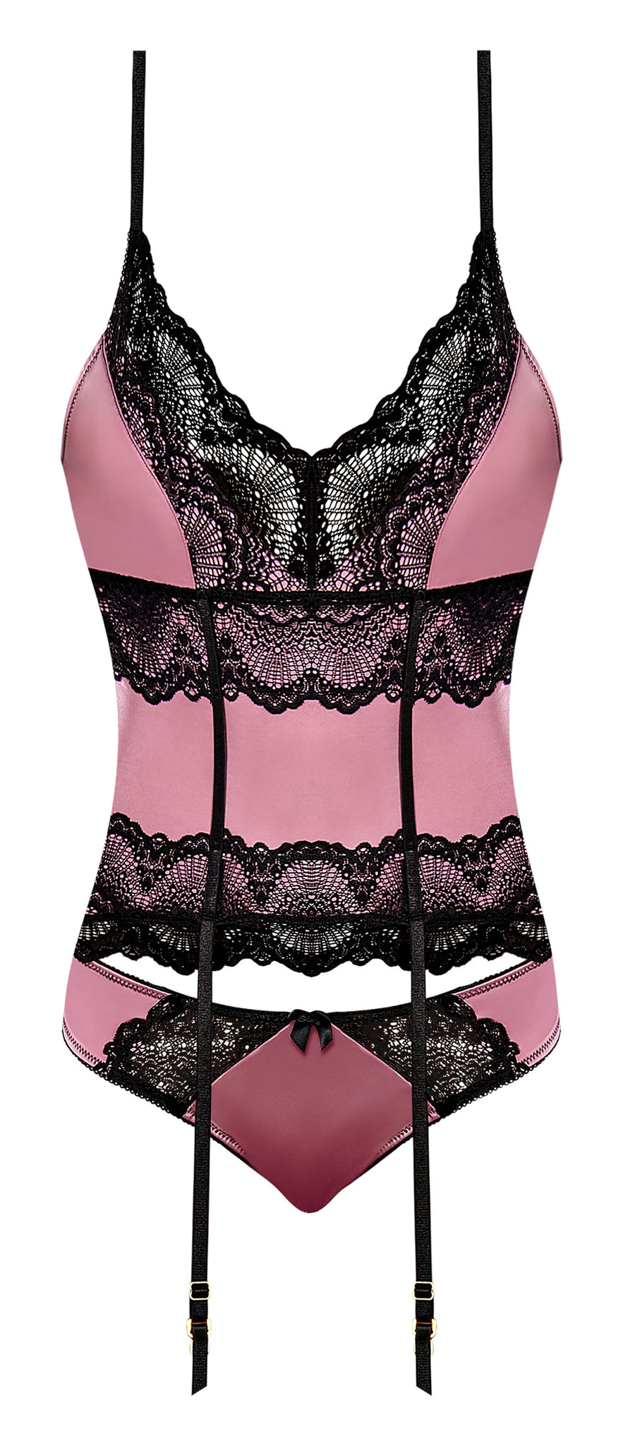 SENSUAL DESIRES BASQUE & TANGA SET MAUVE