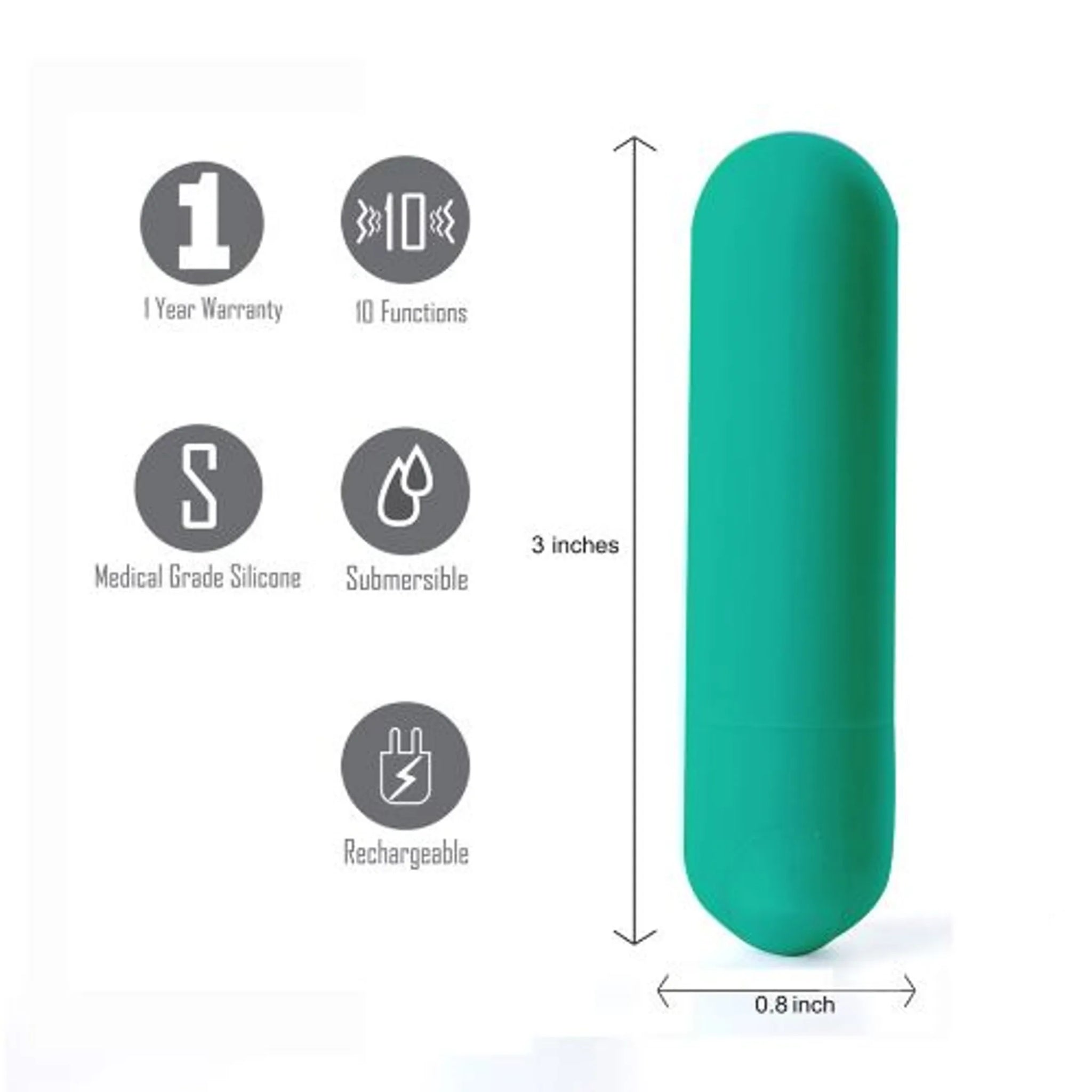 Mini Rechargeable Bullet Vibrator - 3 Inches