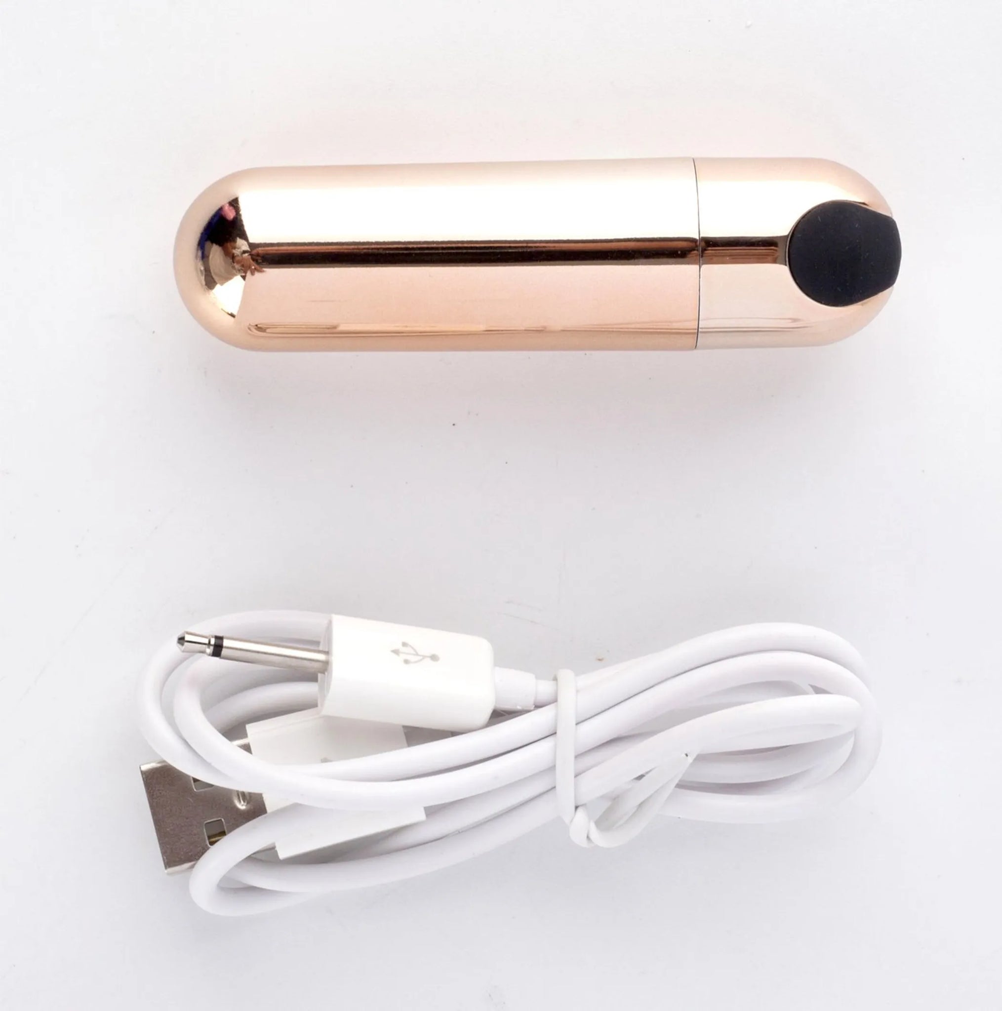 Mini Rechargeable Bullet Vibrator in Rose Gold