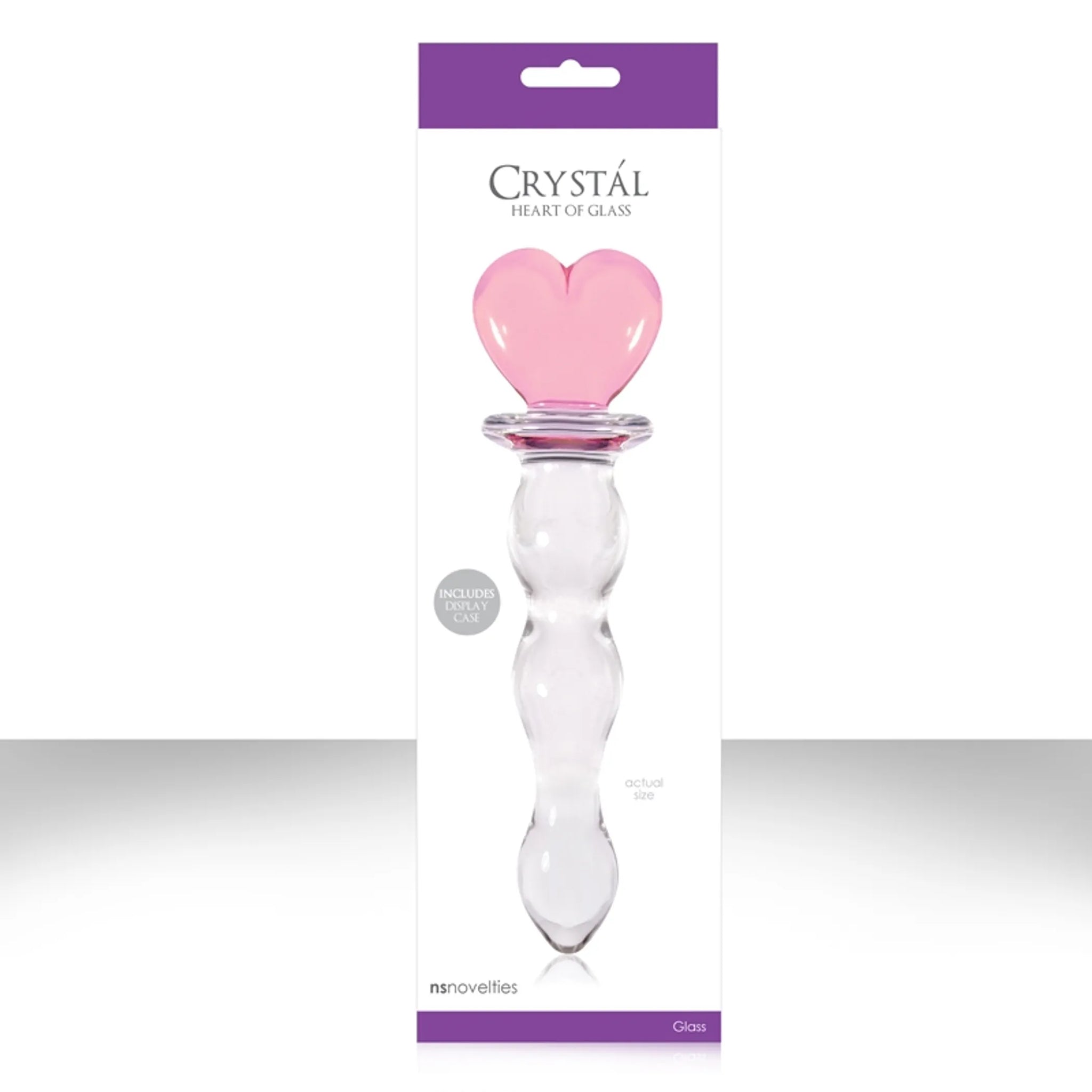 CRYSTAL HEART OF GLASS PINK