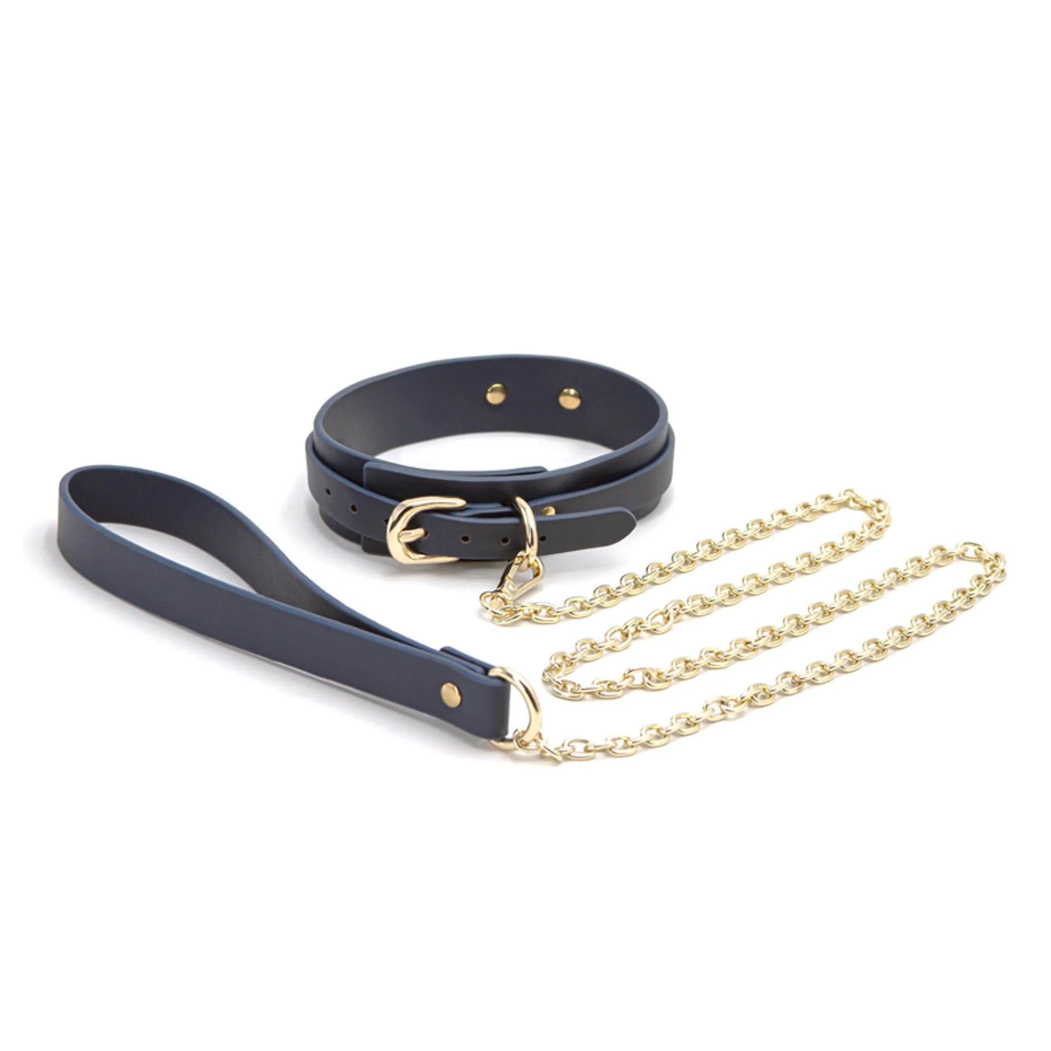 BONDAGE COUTURE COLLAR & LEASH BLUE