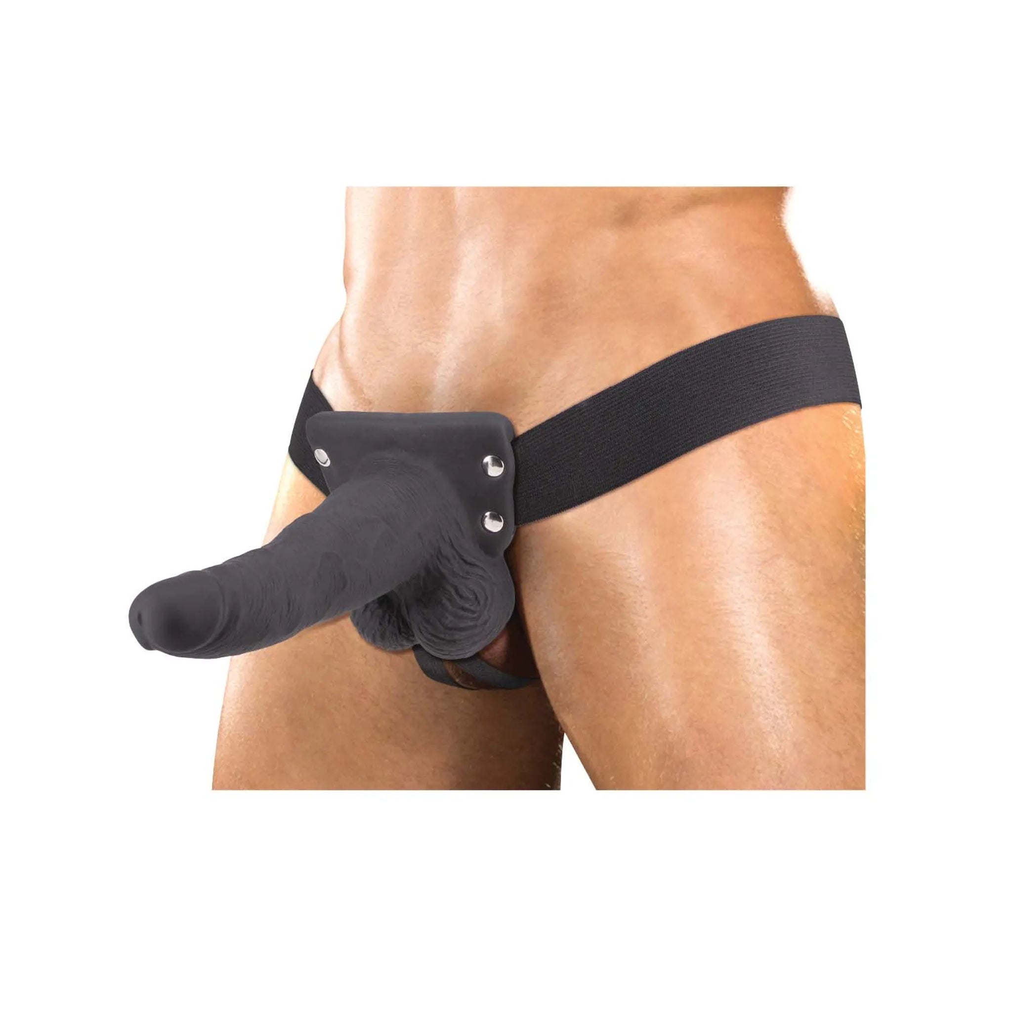 Erection Assistant Hollow Strap-On with Vibrations, 6 Inches