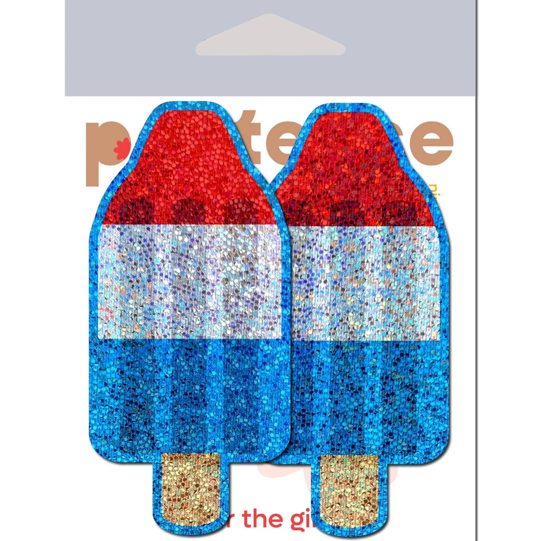 PASTEASE RED WHITE & BLUE ICE POP GLITTER