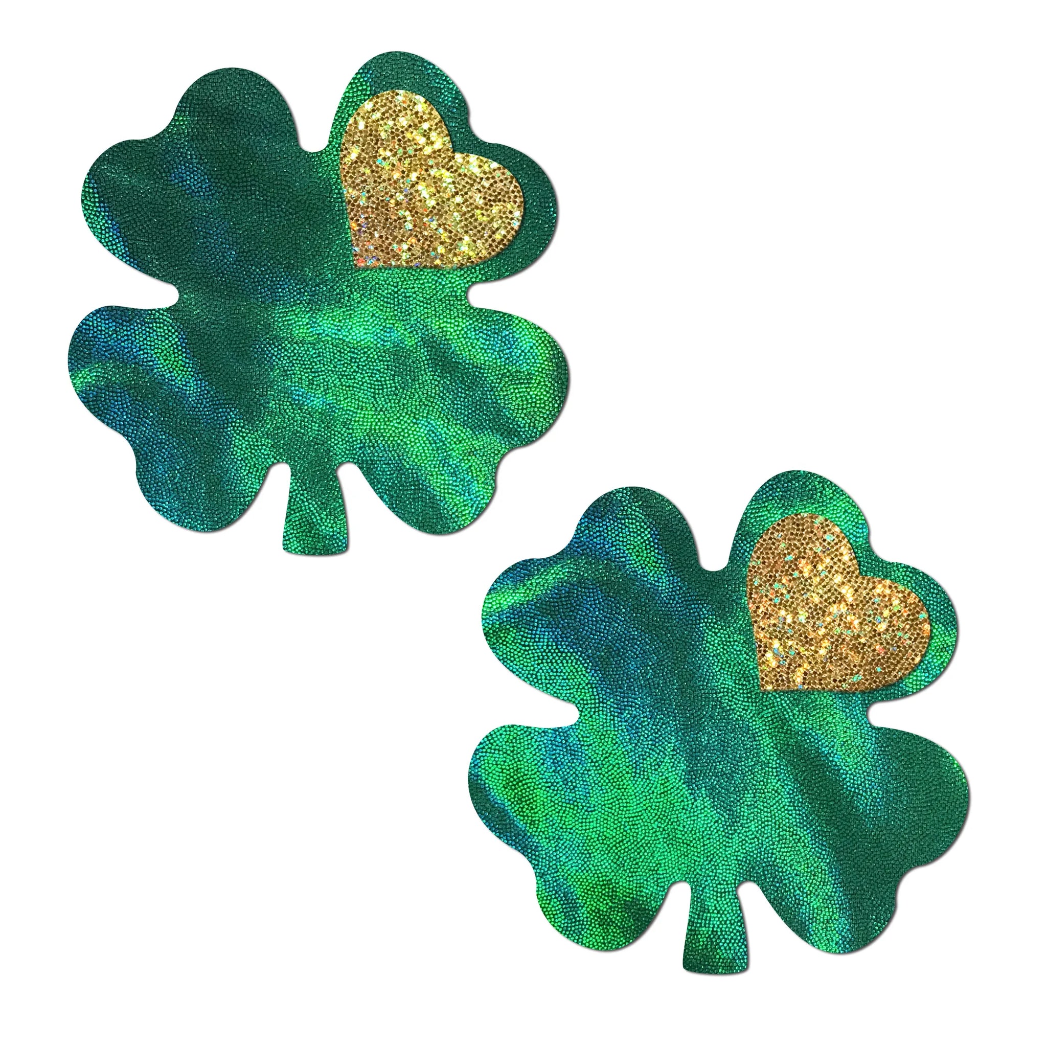 Holographic Green Clover Full Coverage Pasties