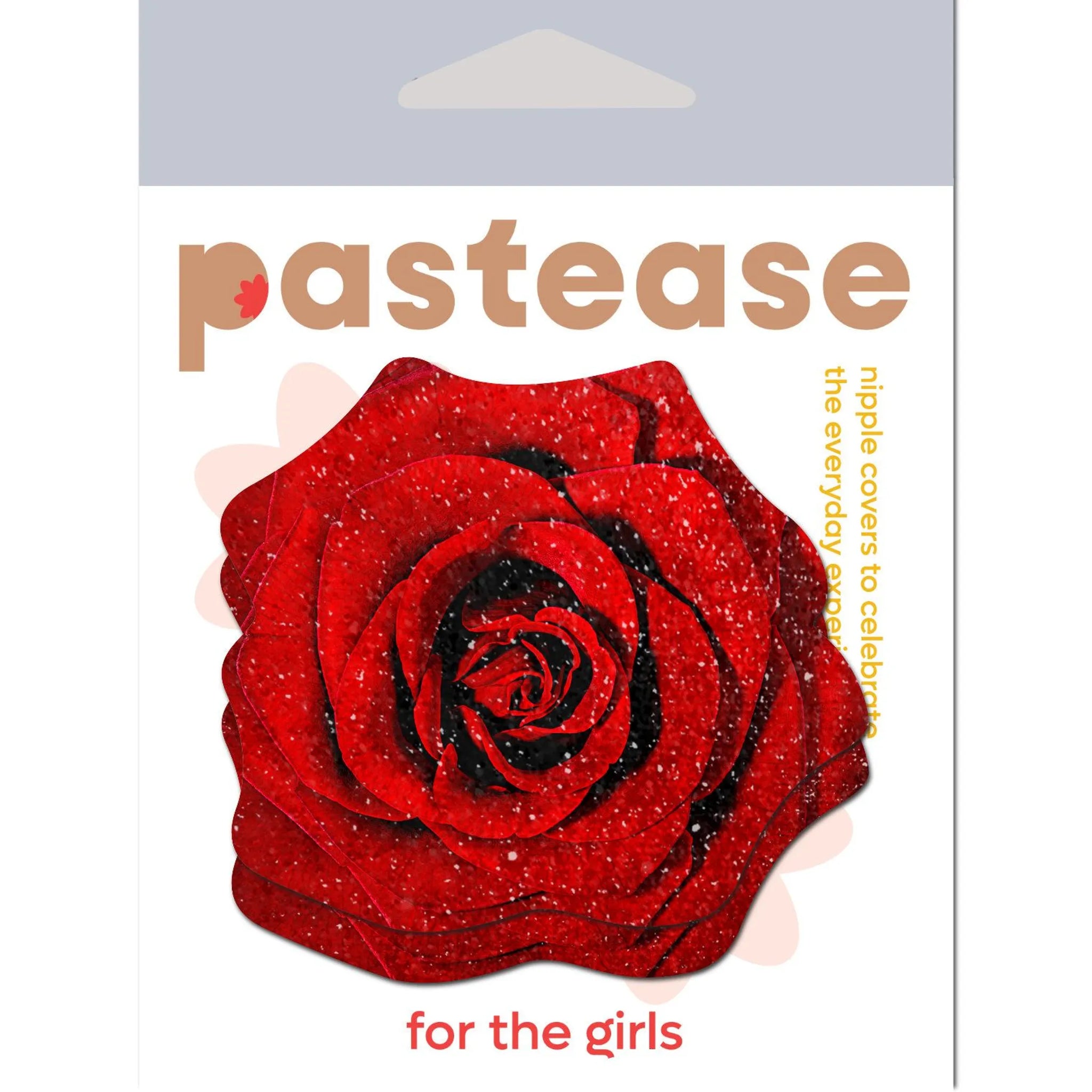 PASTEASE ROSE RED GLITTER VELVET NIPPLE PASTIES