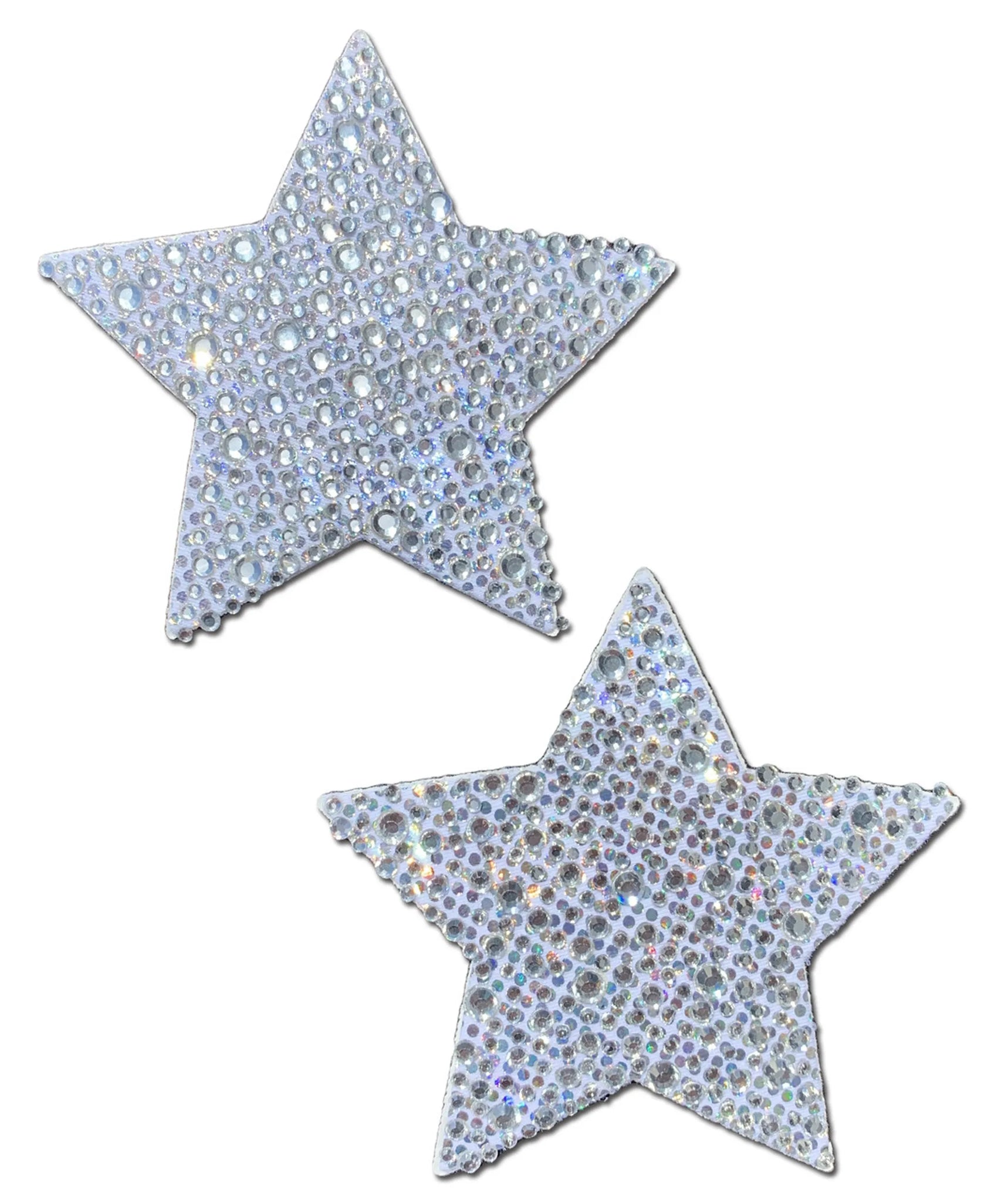 Crystal Silver Star Nipple Pasties