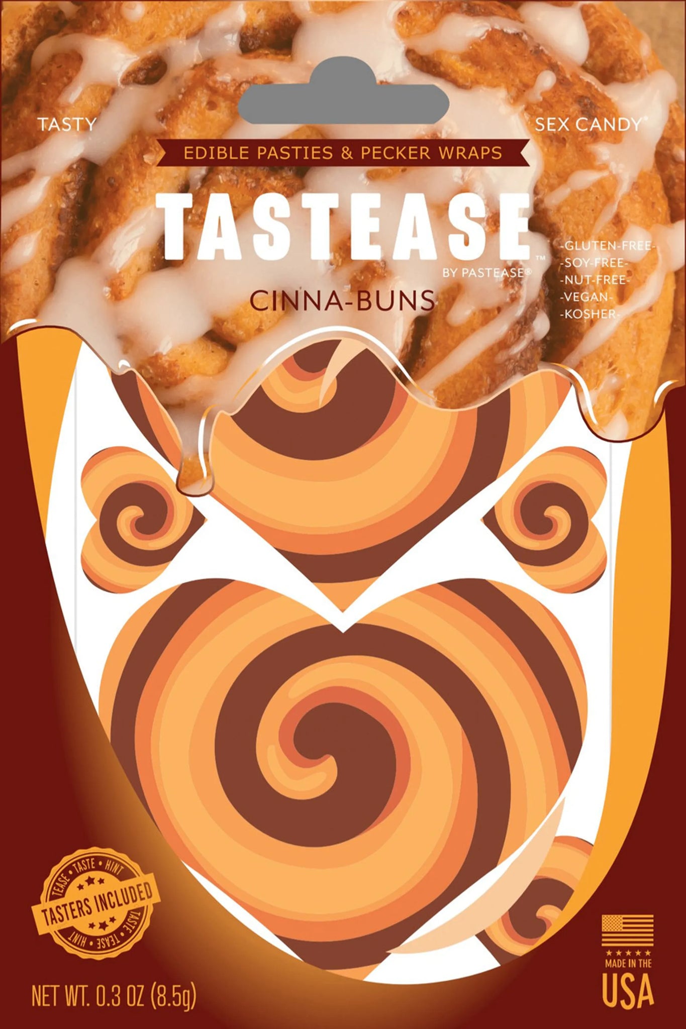 TASTEASE CINNA-BUN EDIBLE NIPPLE PASTIES & PECKER WRAPS
