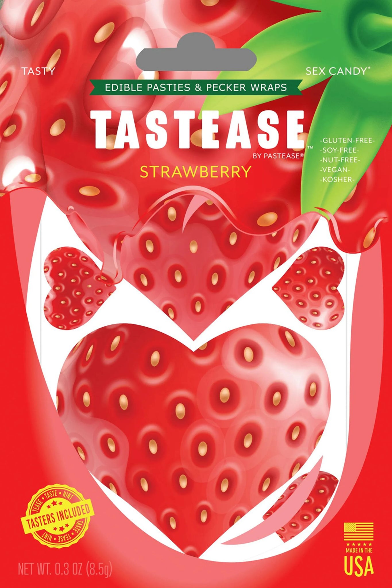 TASTEASE STRAWBERRY EDIBLE NIPPLE PASTIES & PECKER WRAPS