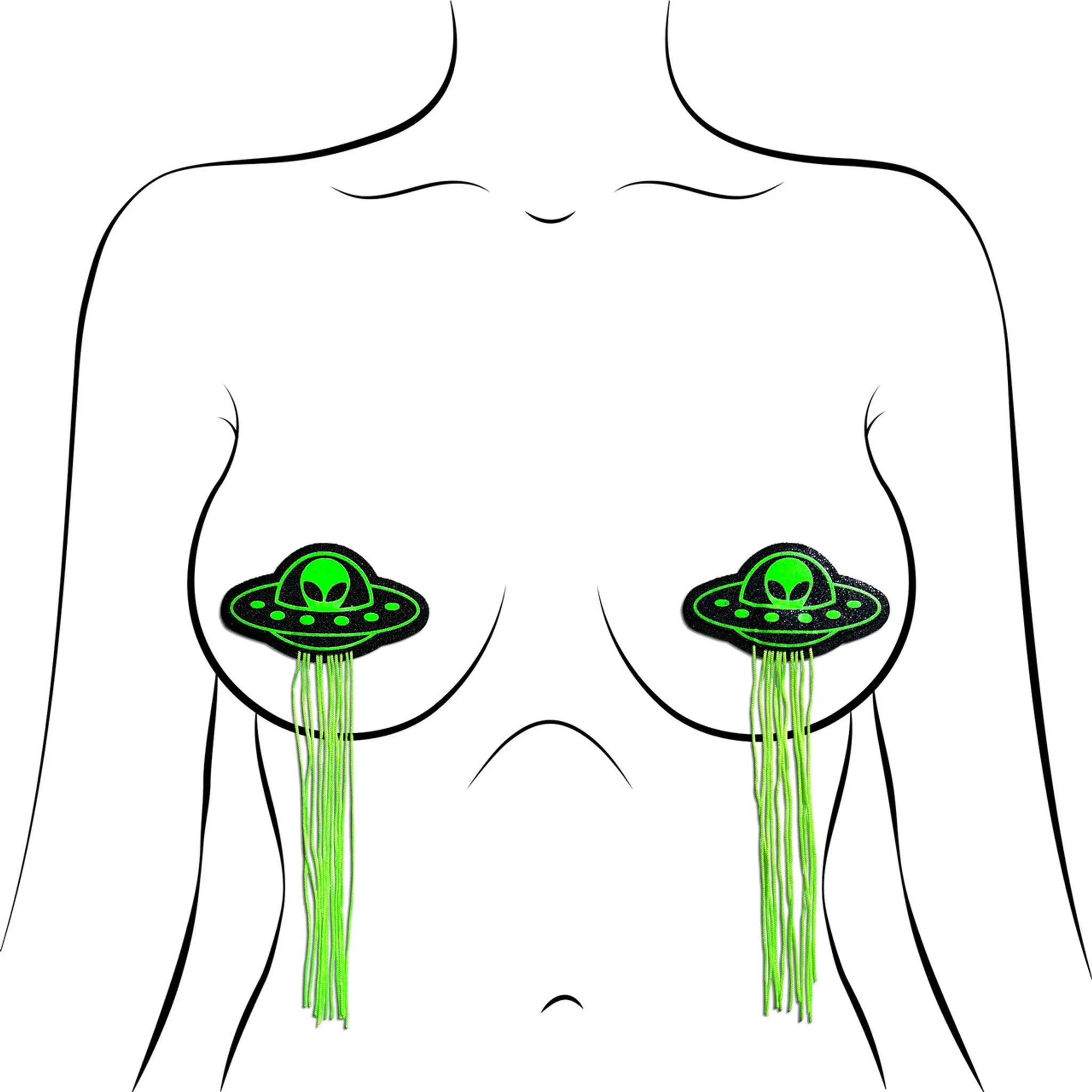 PASTEASE UFO ALIEN TASSELS GLOW IN THE DARK