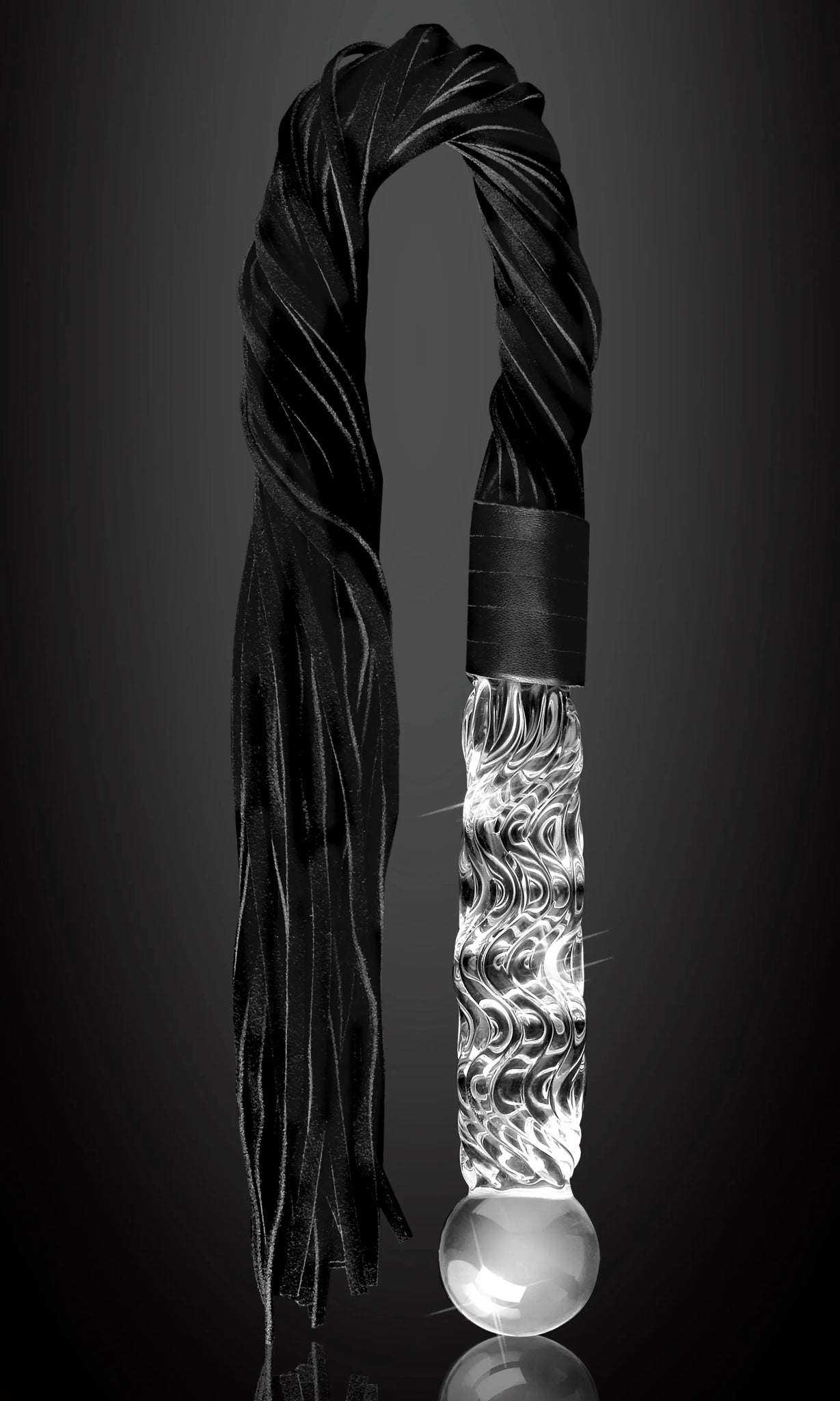 ICICLES #38 Glass Whip with Weighted Handle & Insertable Length