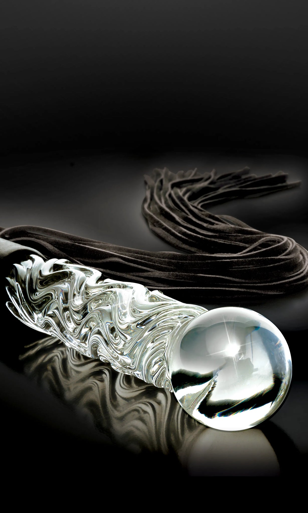 ICICLES #38 Glass Whip with Weighted Handle & Insertable Length