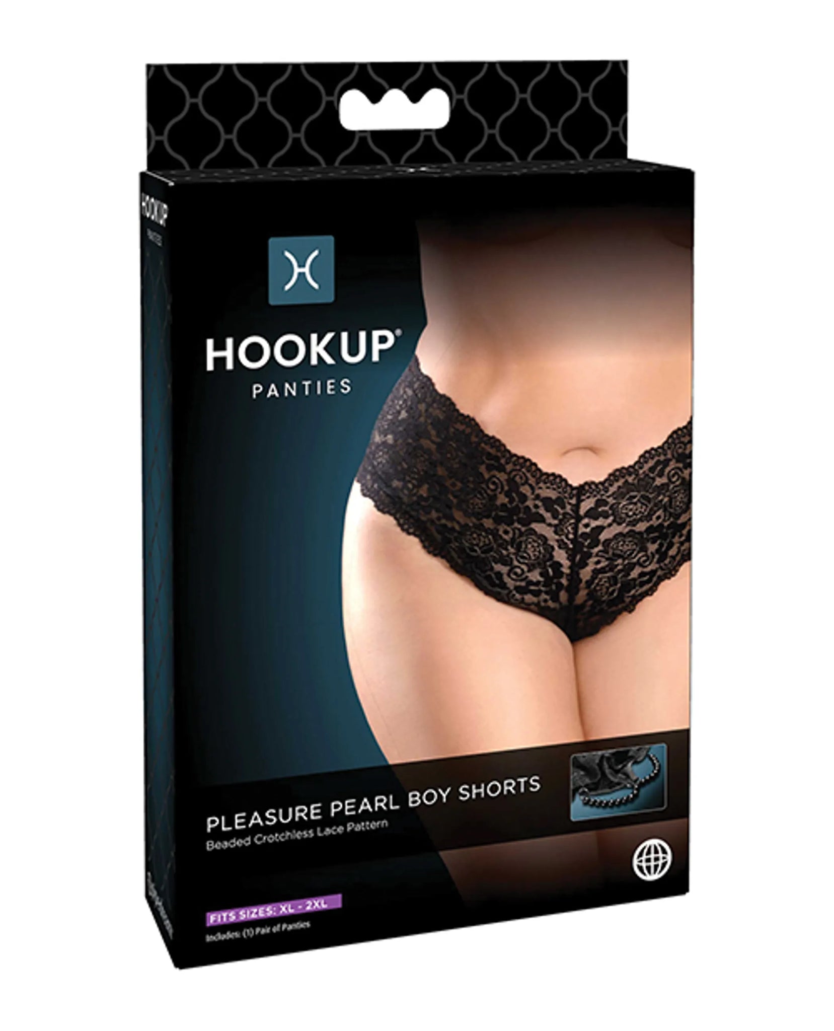 HOOKUP PANTIES PLEASURE PE BOY SHORTS XL-XXL
