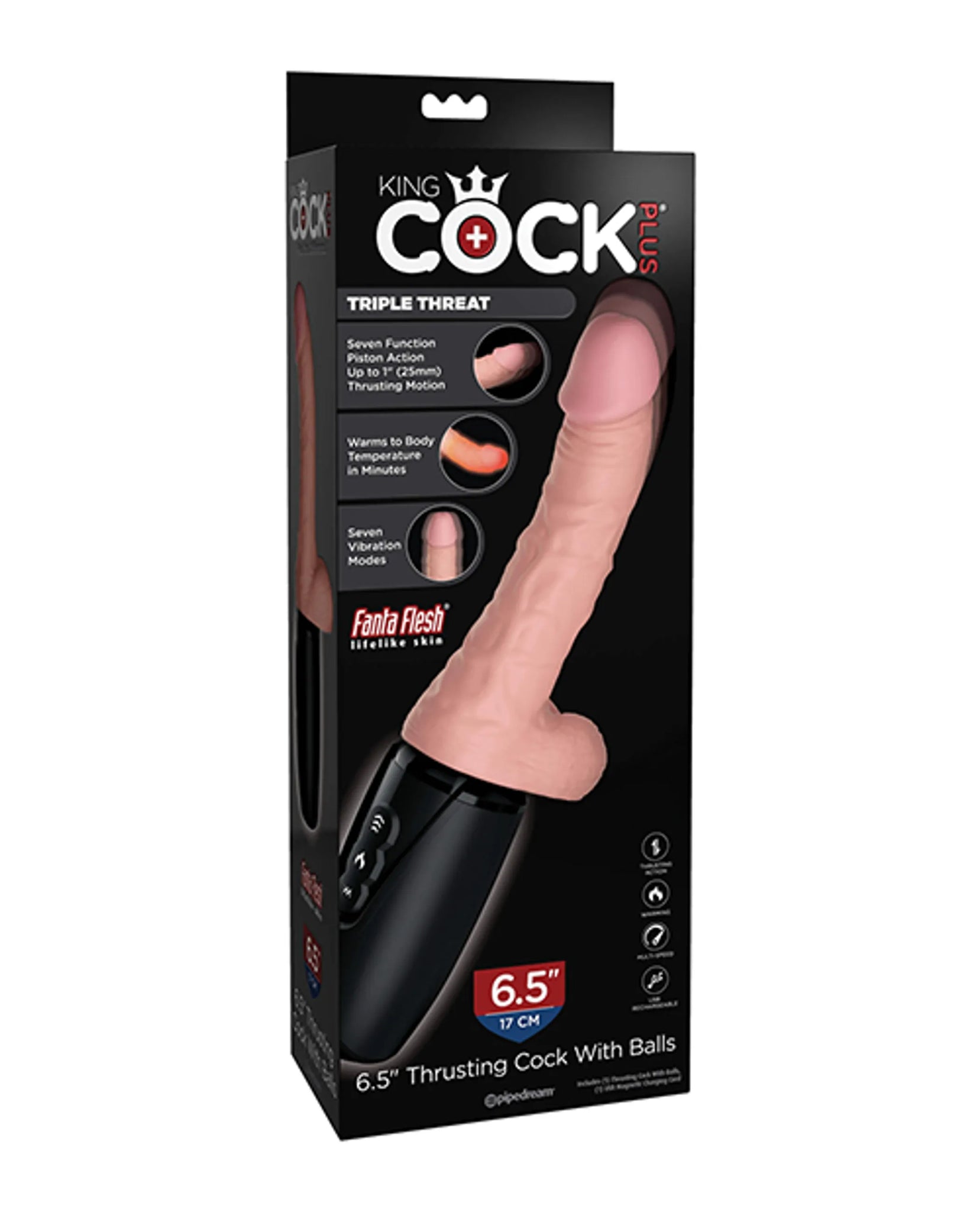 KING COCK PLUS 6.5 IN THRUSTING COCK W/ BALLS