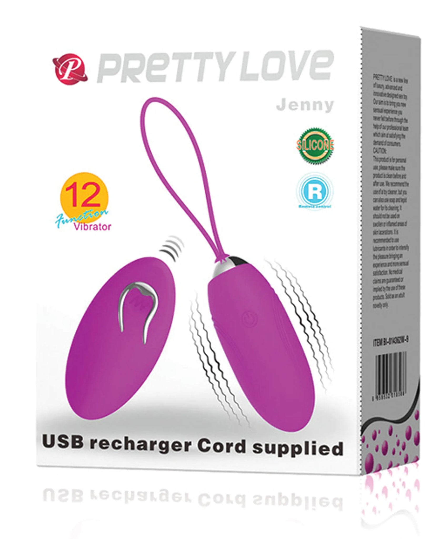 Remote Control Bullet Vibrator with 12 Vibration Settings, Purple
