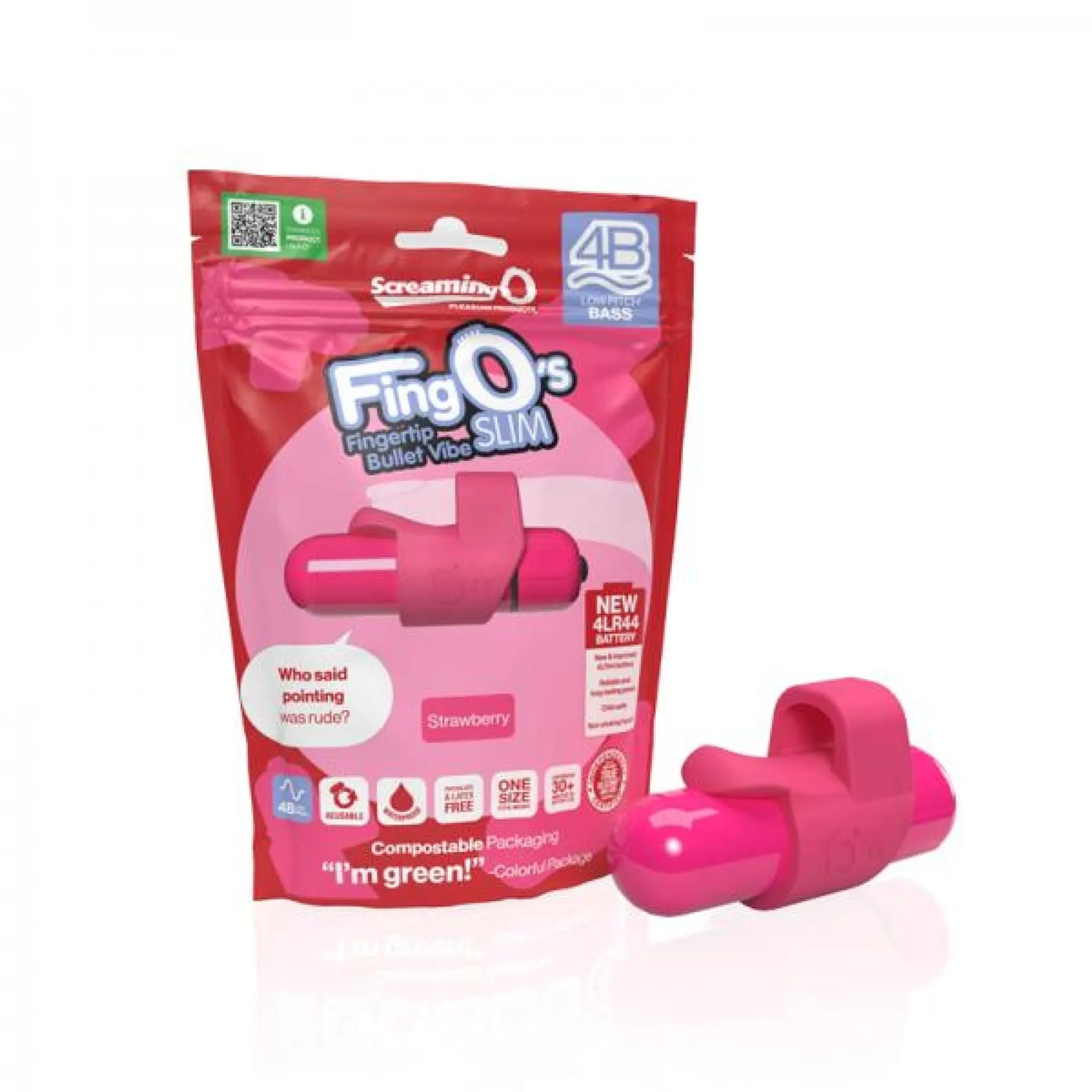 4B Fingo Slim Finger Vibrator in Strawberry
