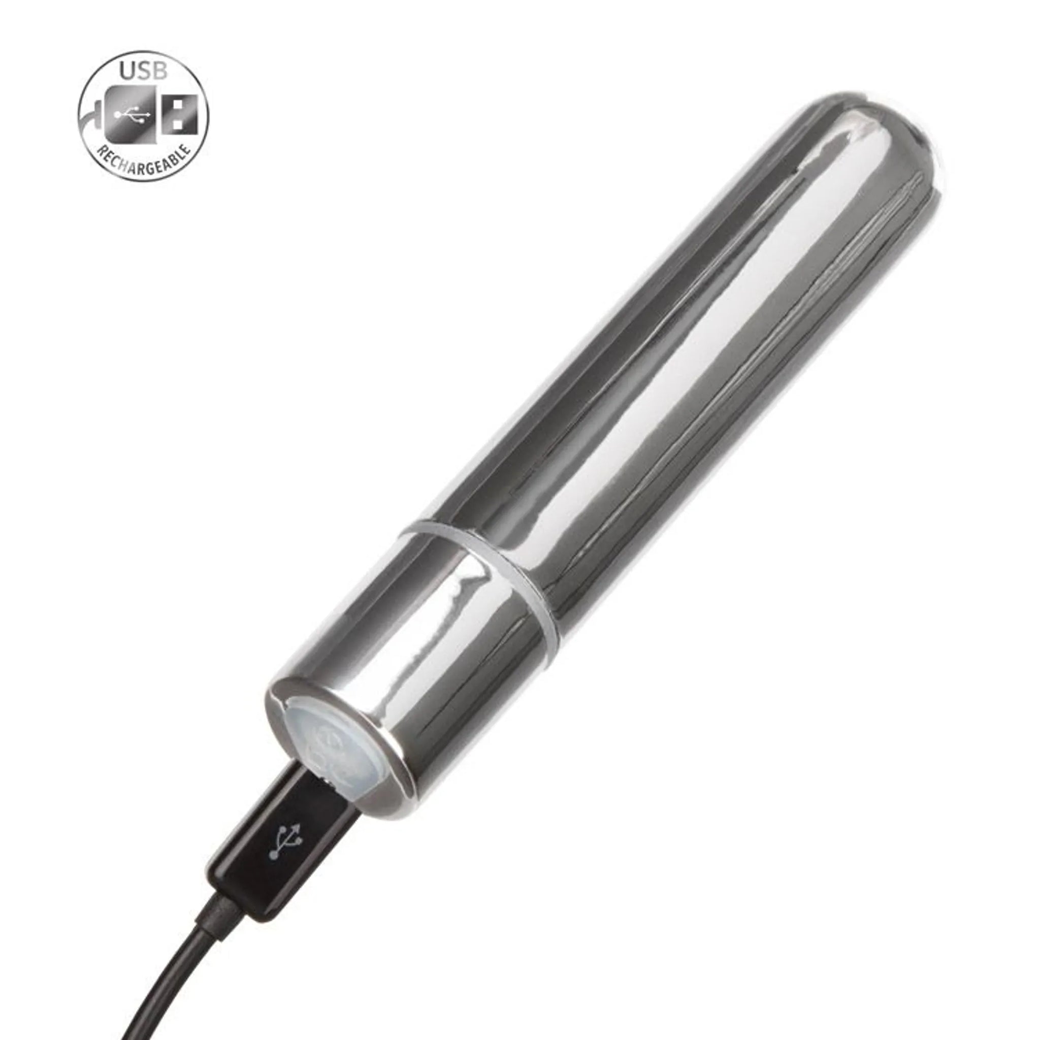 Rechargeable Silver Bullet Vibrator, 3.75 Inches