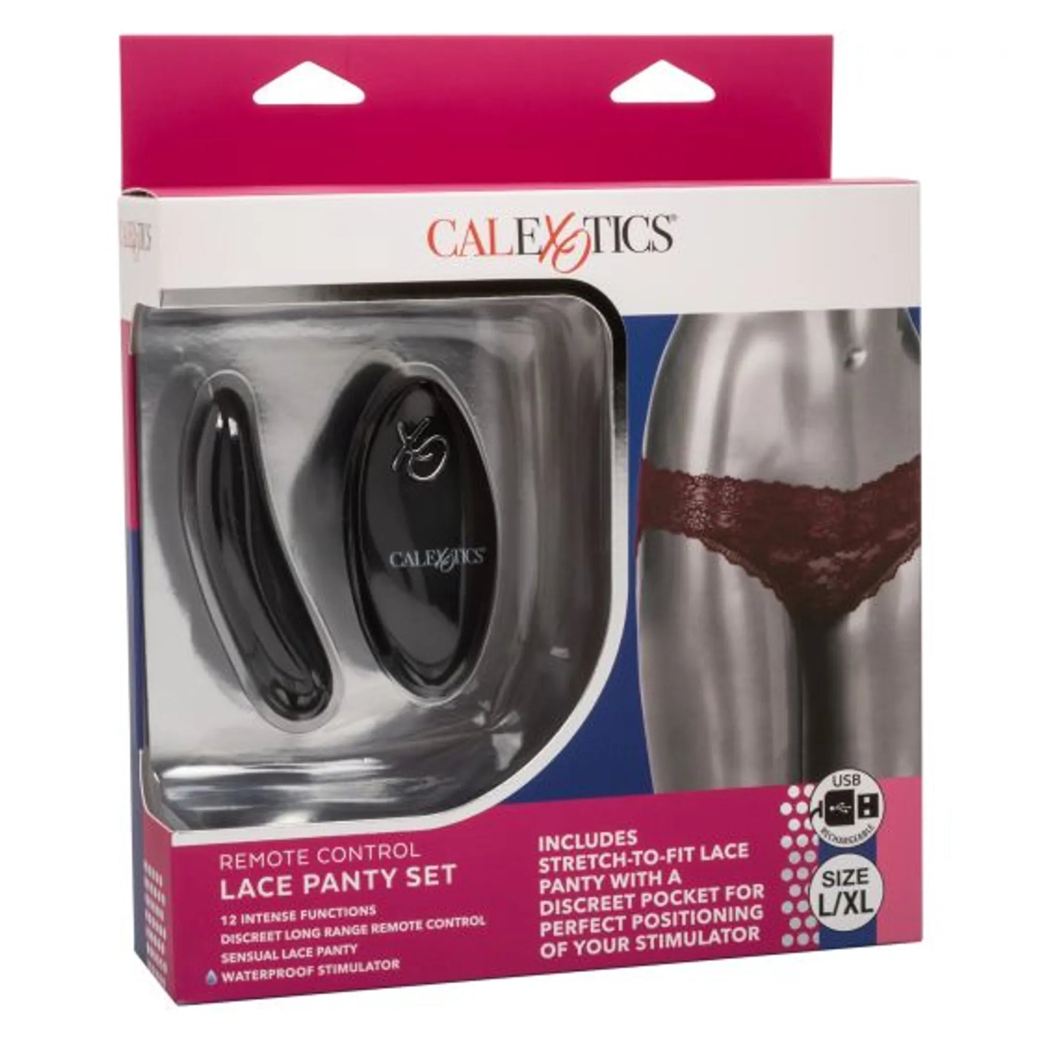 REMOTE CONTROL LACE PANTY SET BURGUNDY