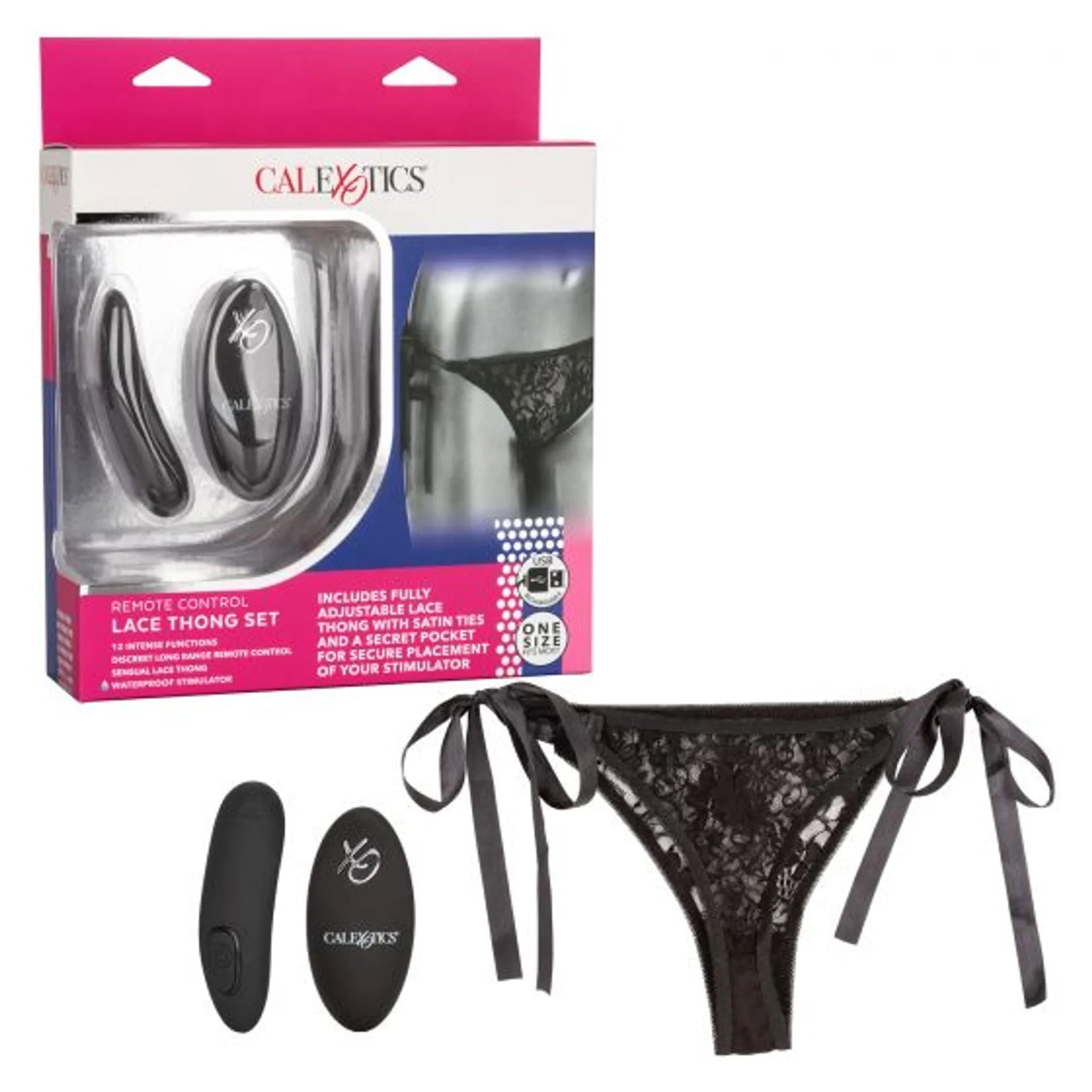 REMOTE CONTROL LACE THONG SET
