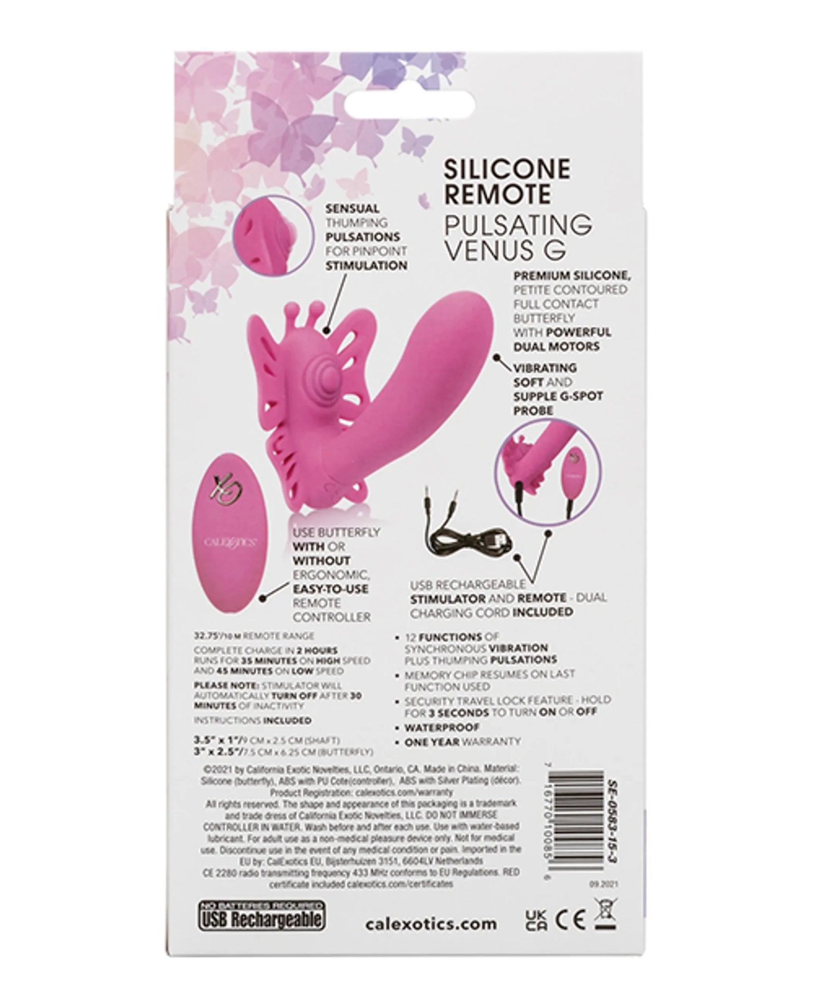 Venus Butterfly Silicone Remote Pulsating G-Spot Vibrator