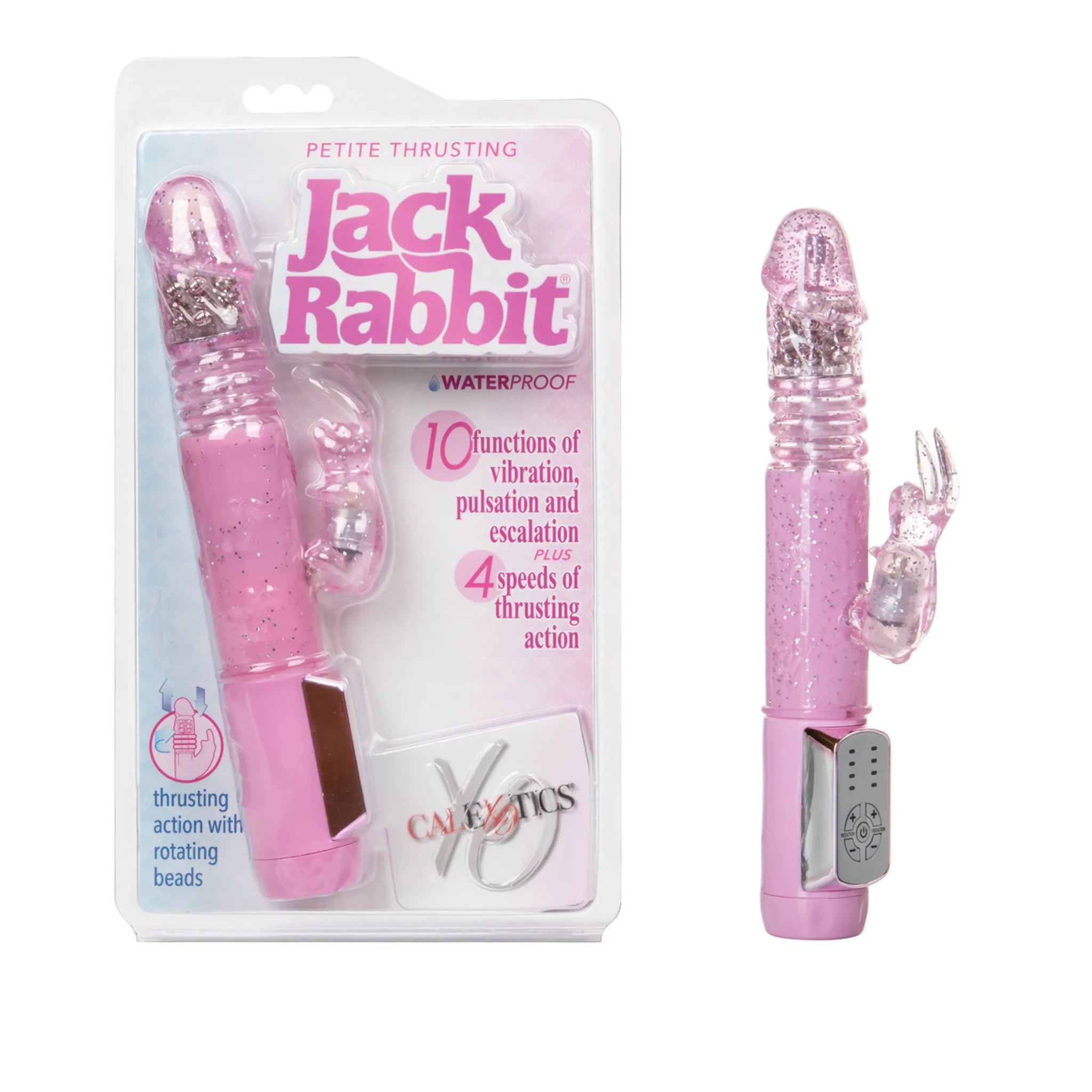 Petite Thrusting Jack Rabbit Vibrator - Pink