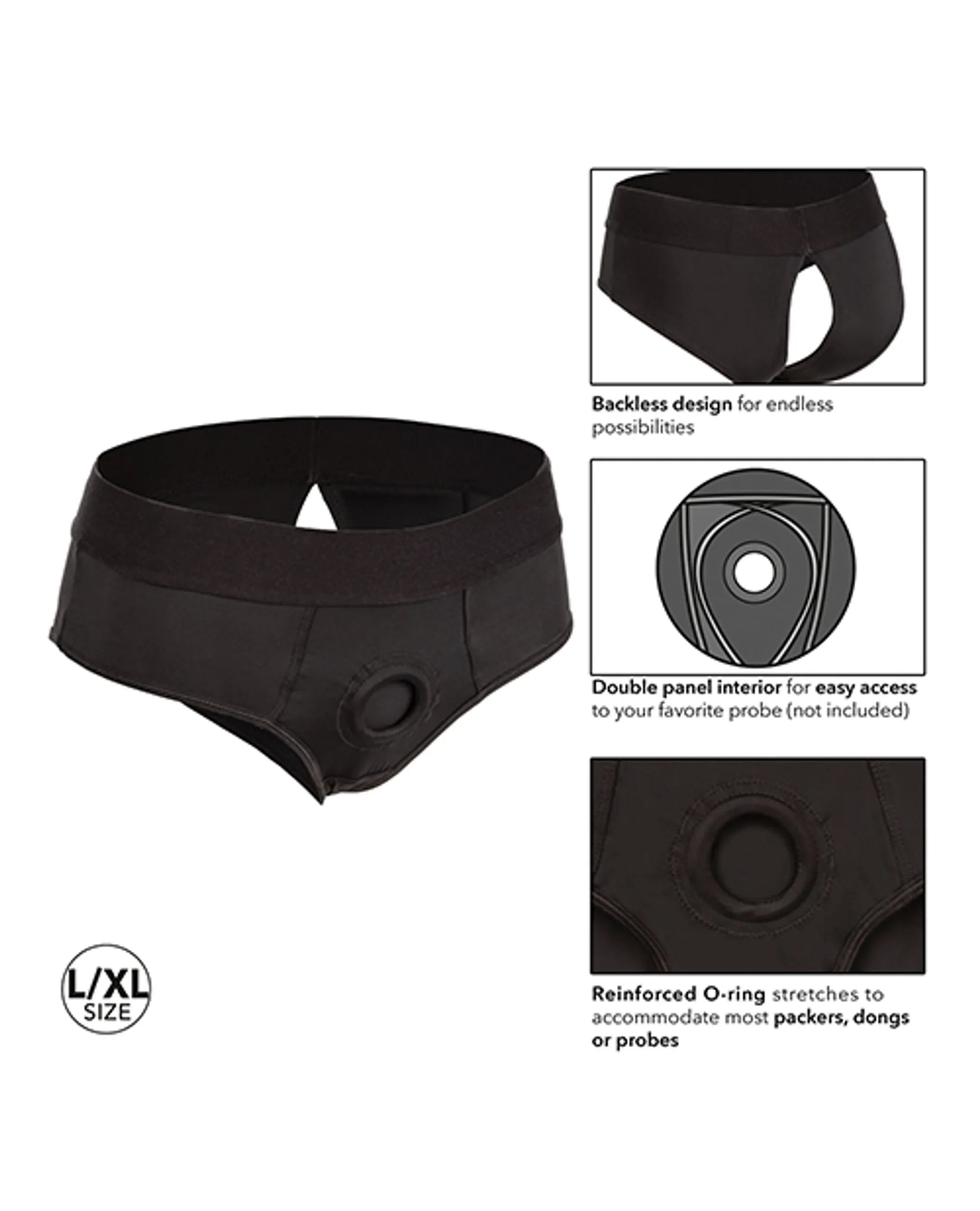 BOUNDLESS BACKLESS BRIEF HARNESS BLACK