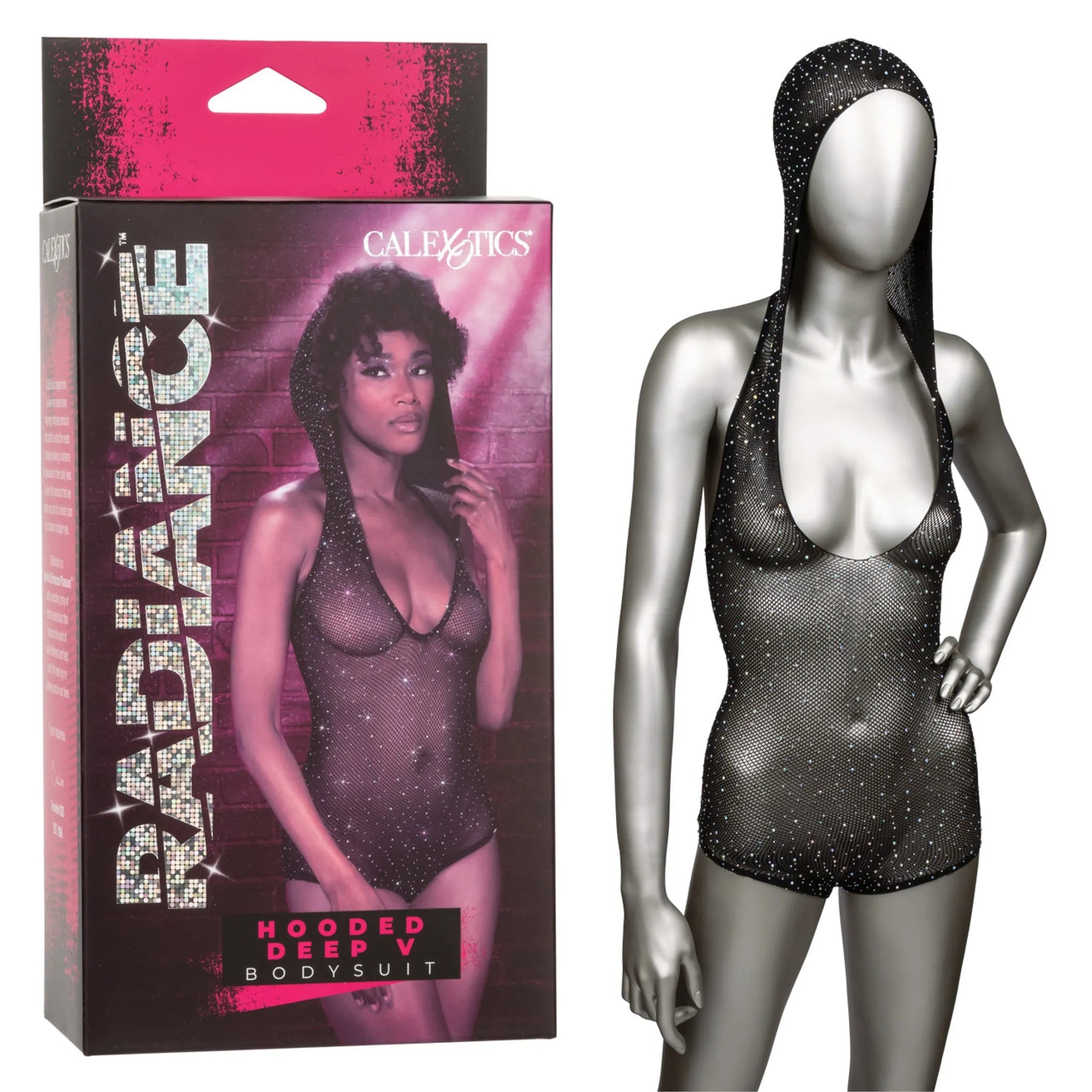 RADIANCE HOODED DEEP V BODY SUIT California Exotic Novelties