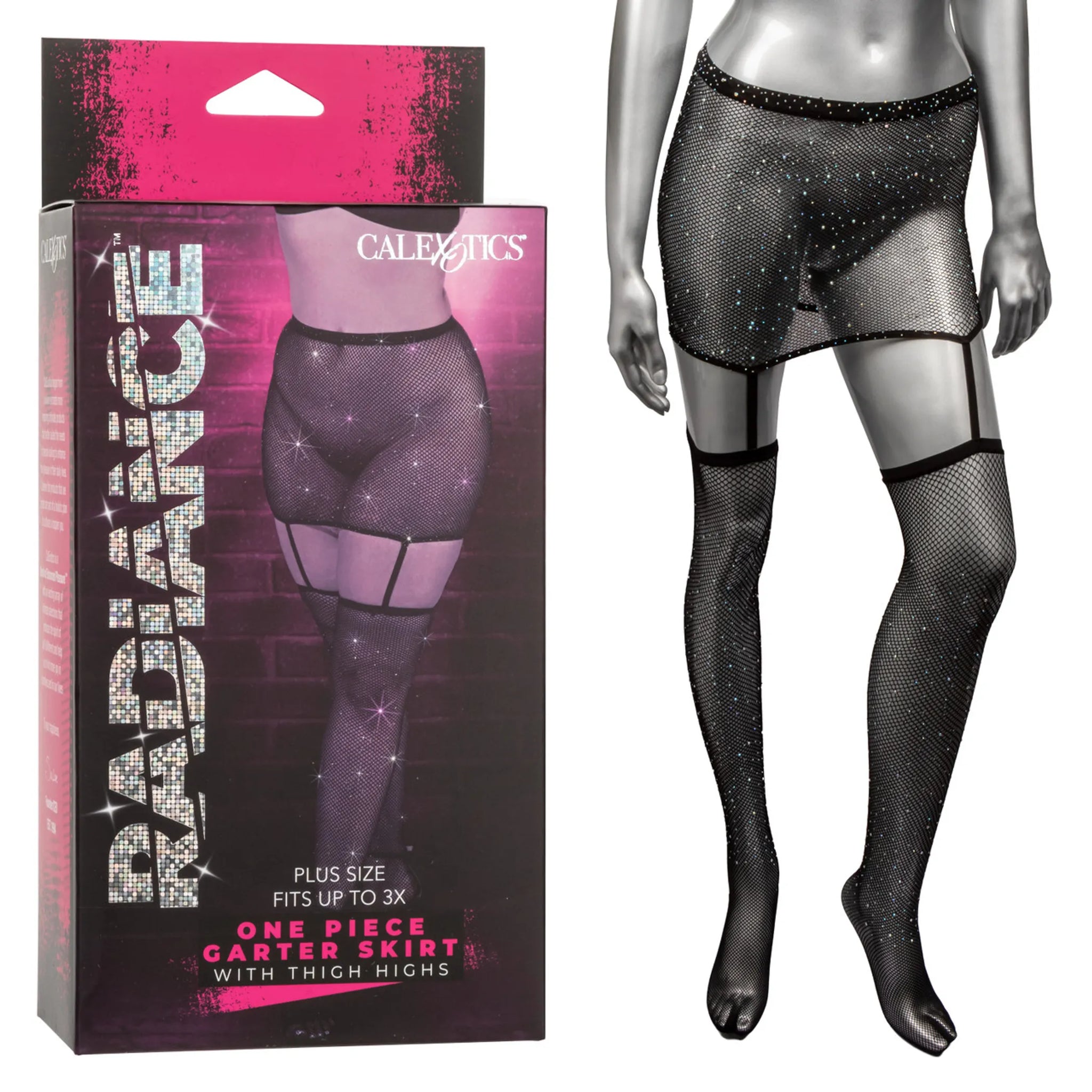 RADIANCE PLUS SIZE 1PC GARTER SKIRT W/ THIGH HIGHS