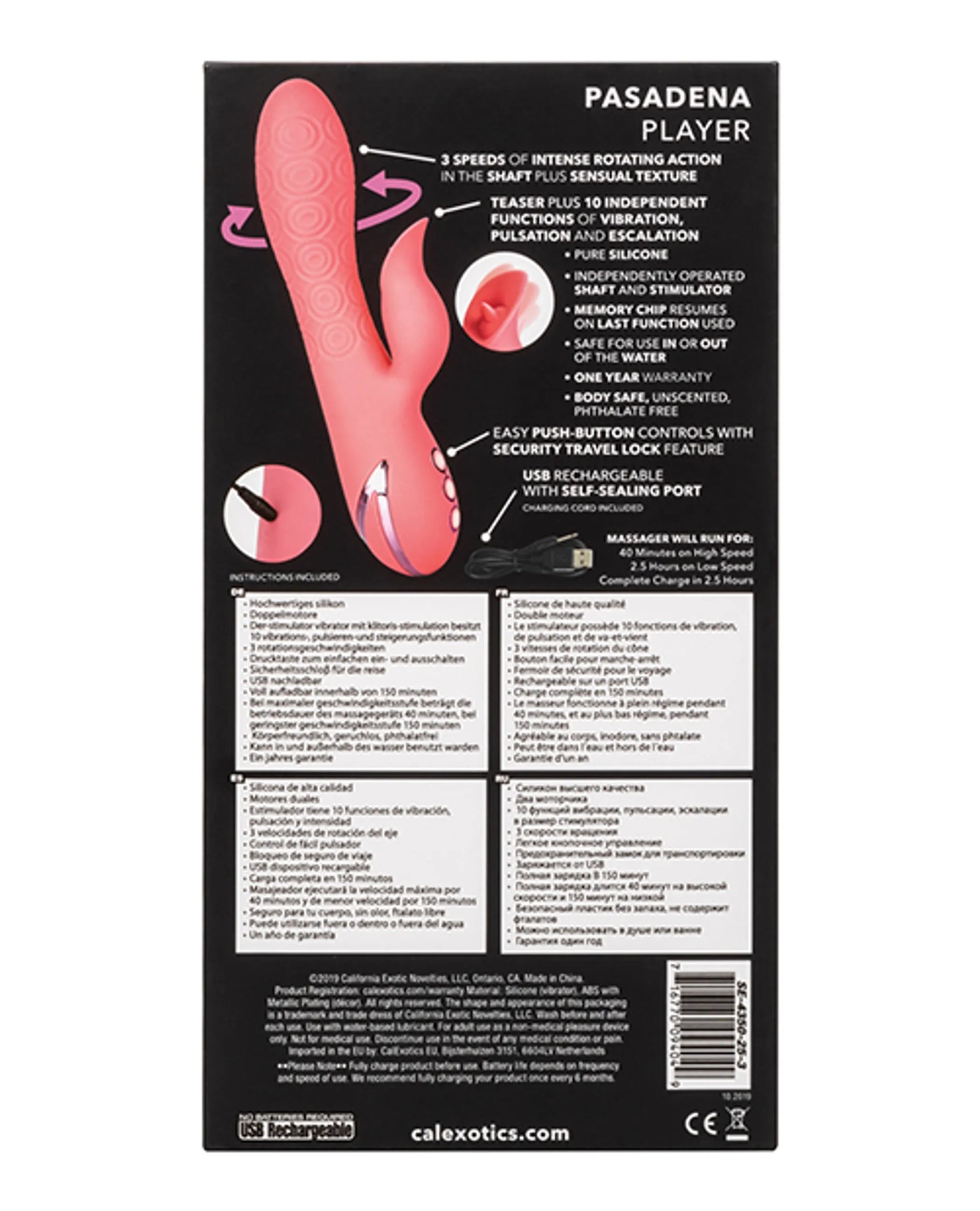 California Dreaming Pasadena Player Rabbit Vibrator