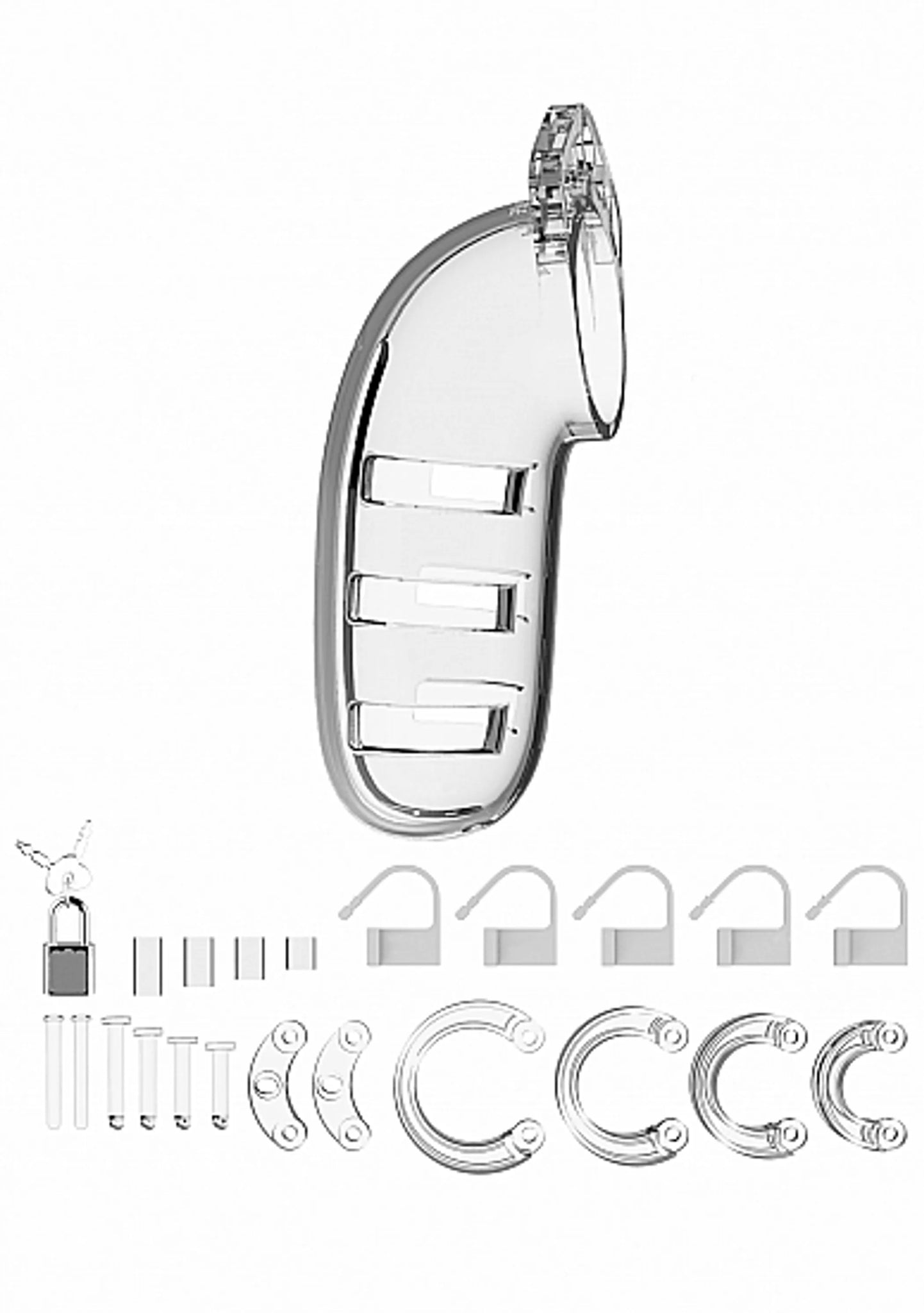 MANCAGE CHASTITY 5.5IN TRANSPARENT MODEL 6