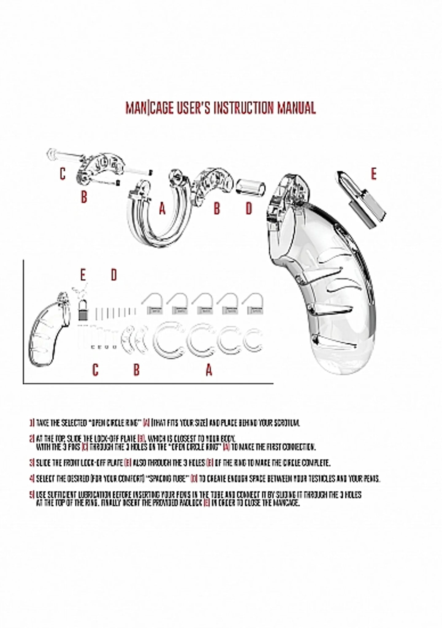MANCAGE CHASTITY 5.5IN TRANSPARENT MODEL 6