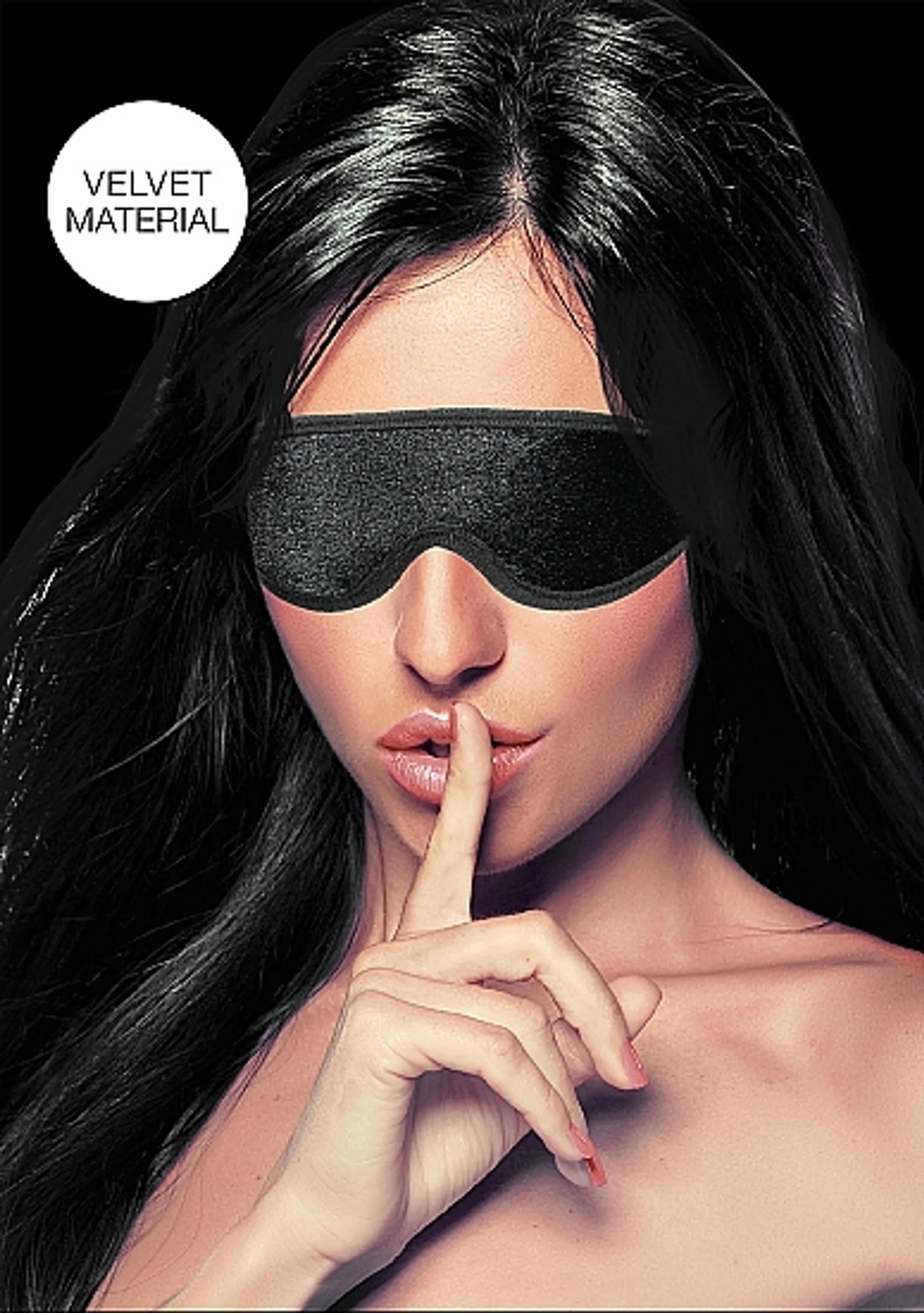 VELVET & VELCRO EYE MASK ADJUSTABLE BLACK