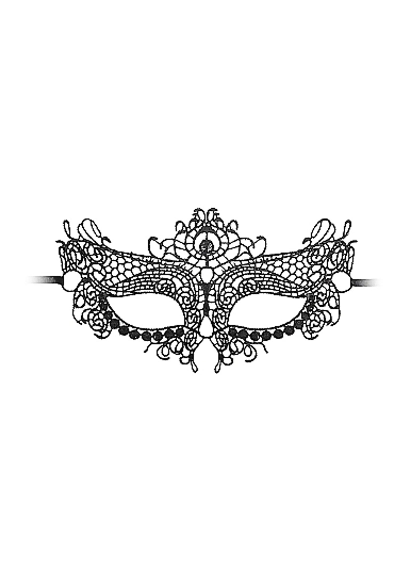 B&W LACE EYE MASK QUEEN