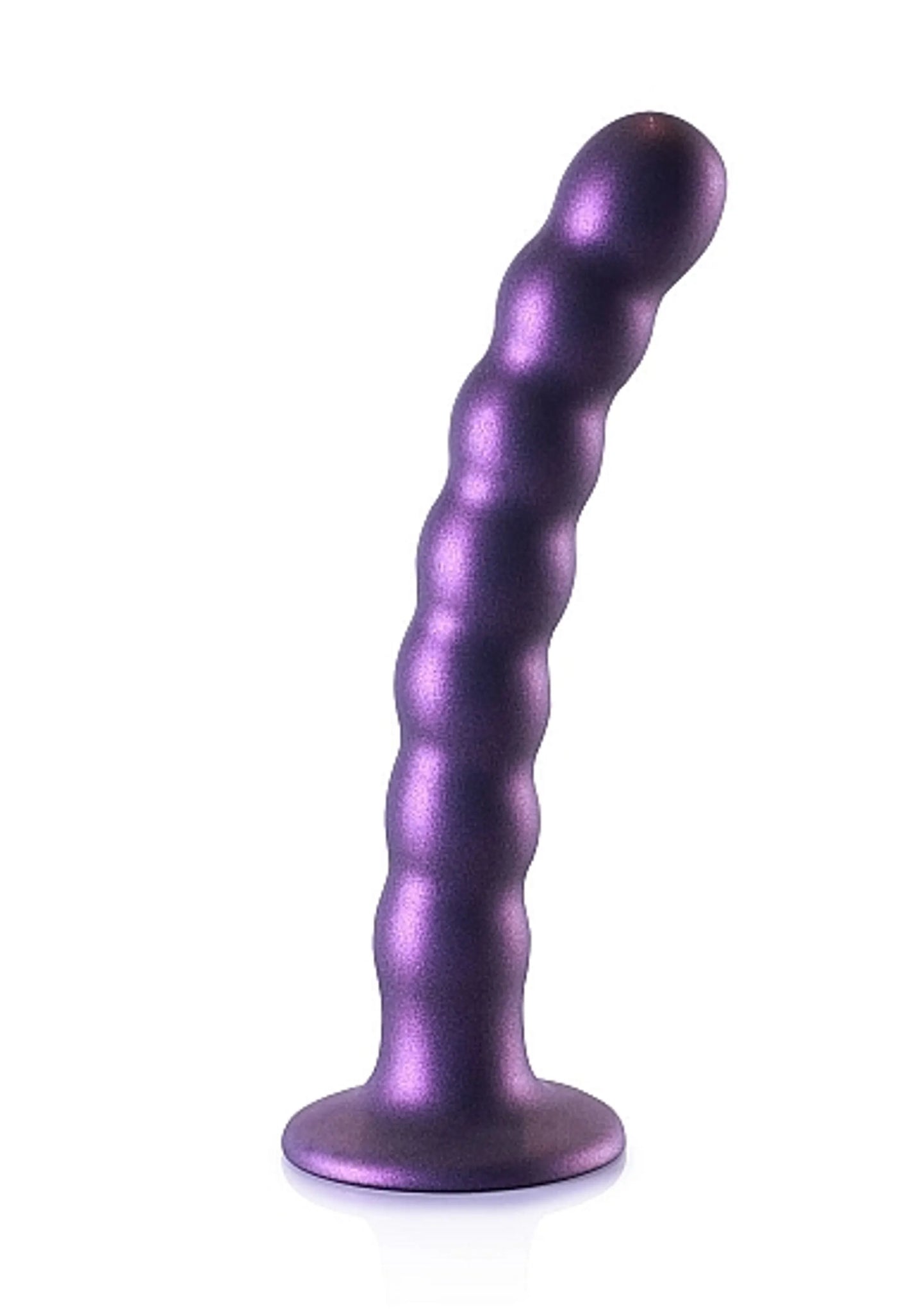 Beaded Silicone G-Spot Dildo 6.5" Metallic Purple