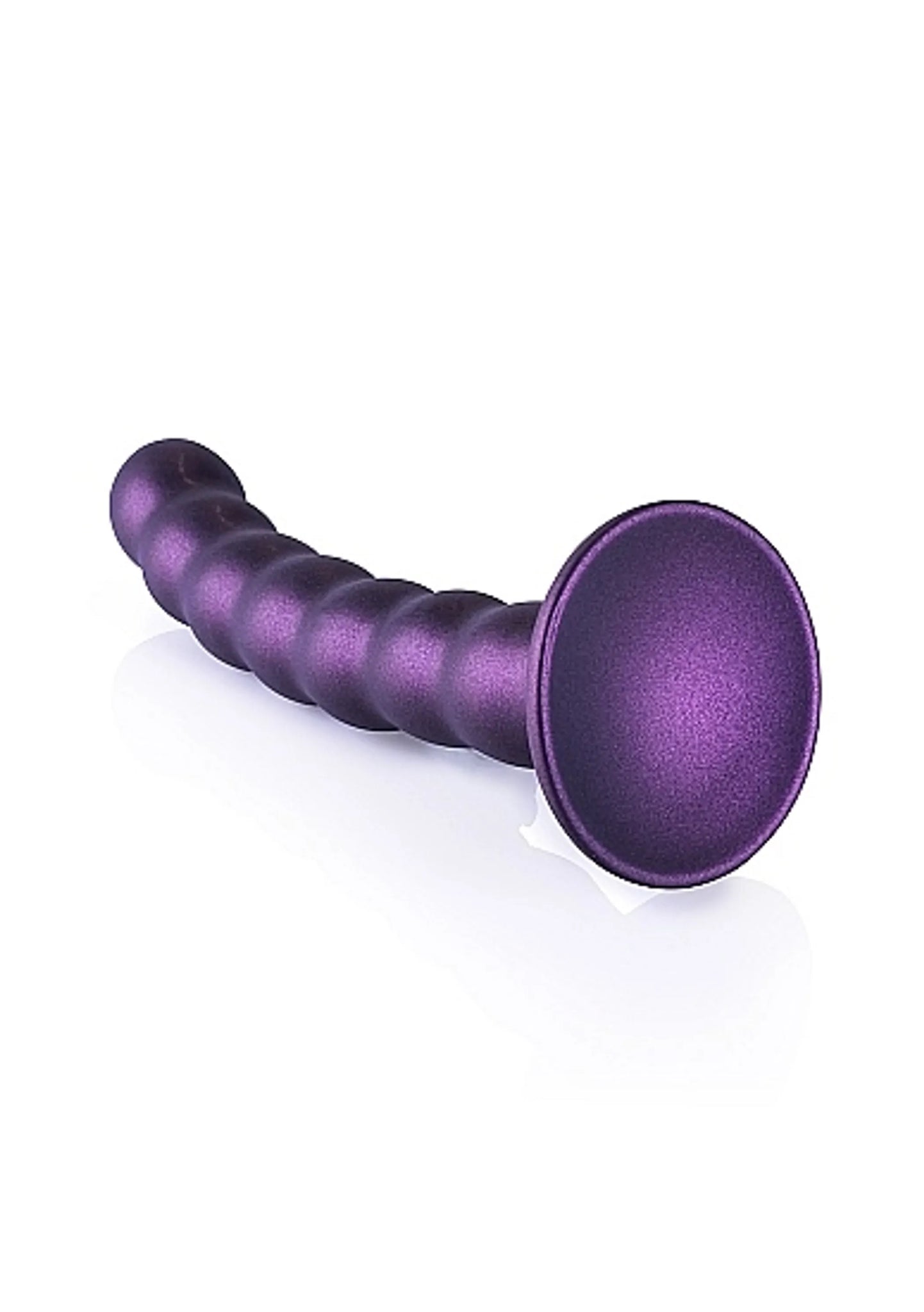 Beaded Silicone G-Spot Dildo 6.5" Metallic Purple