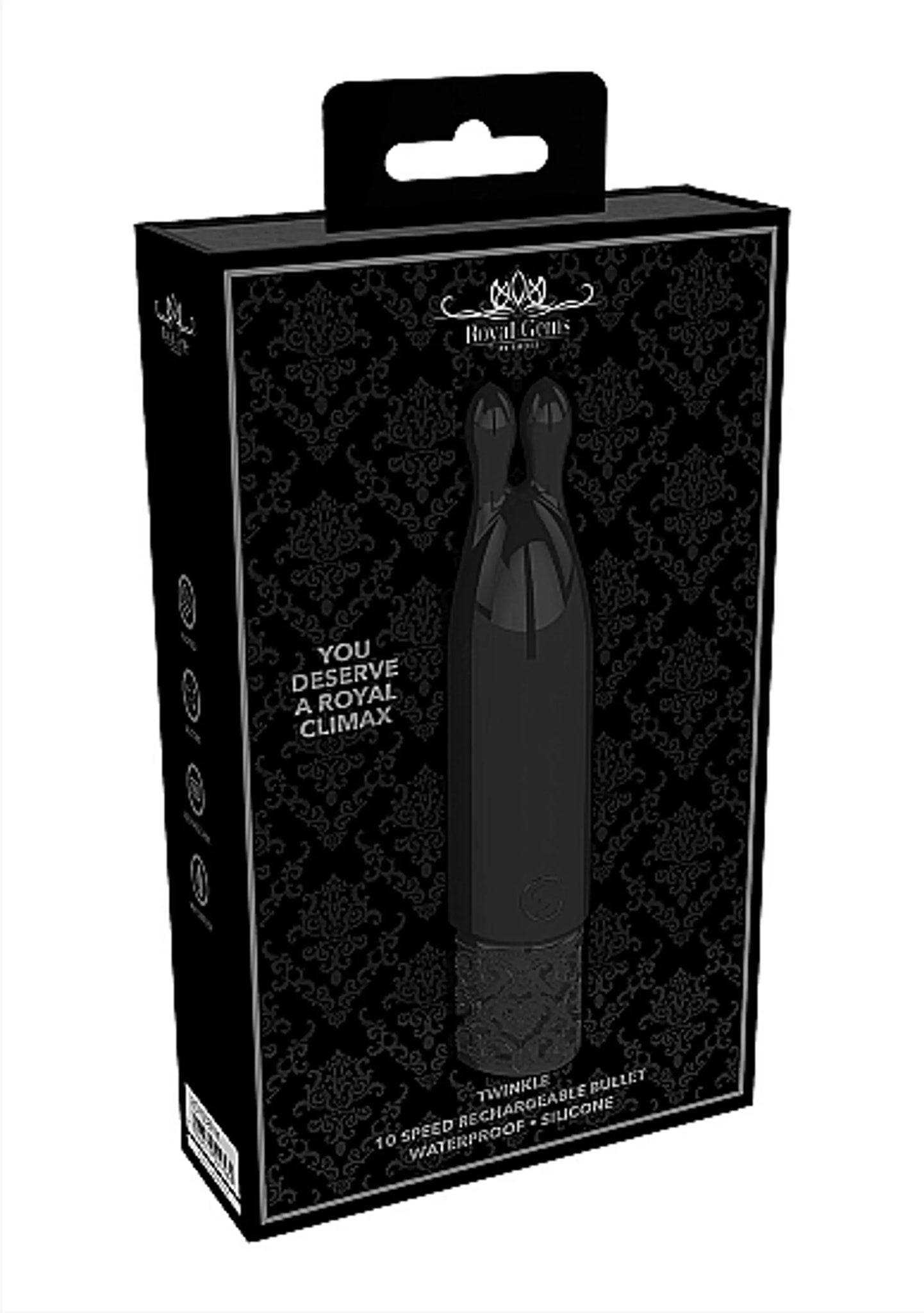 ROYAL GEMS TWINKLE SILICONE BULLET RECHARGEABLE BLACK