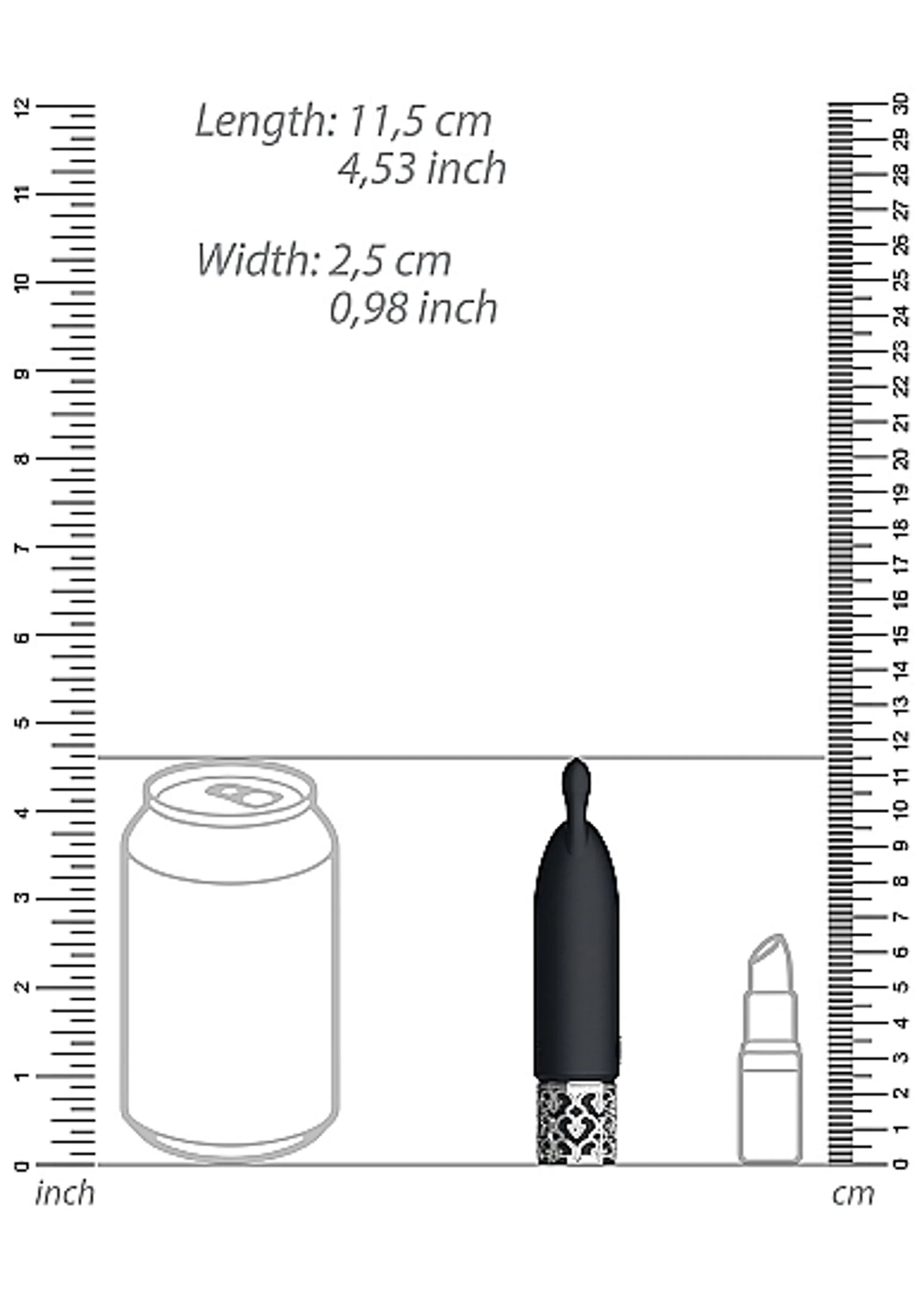 ROYAL GEMS TWINKLE SILICONE BULLET RECHARGEABLE BLACK