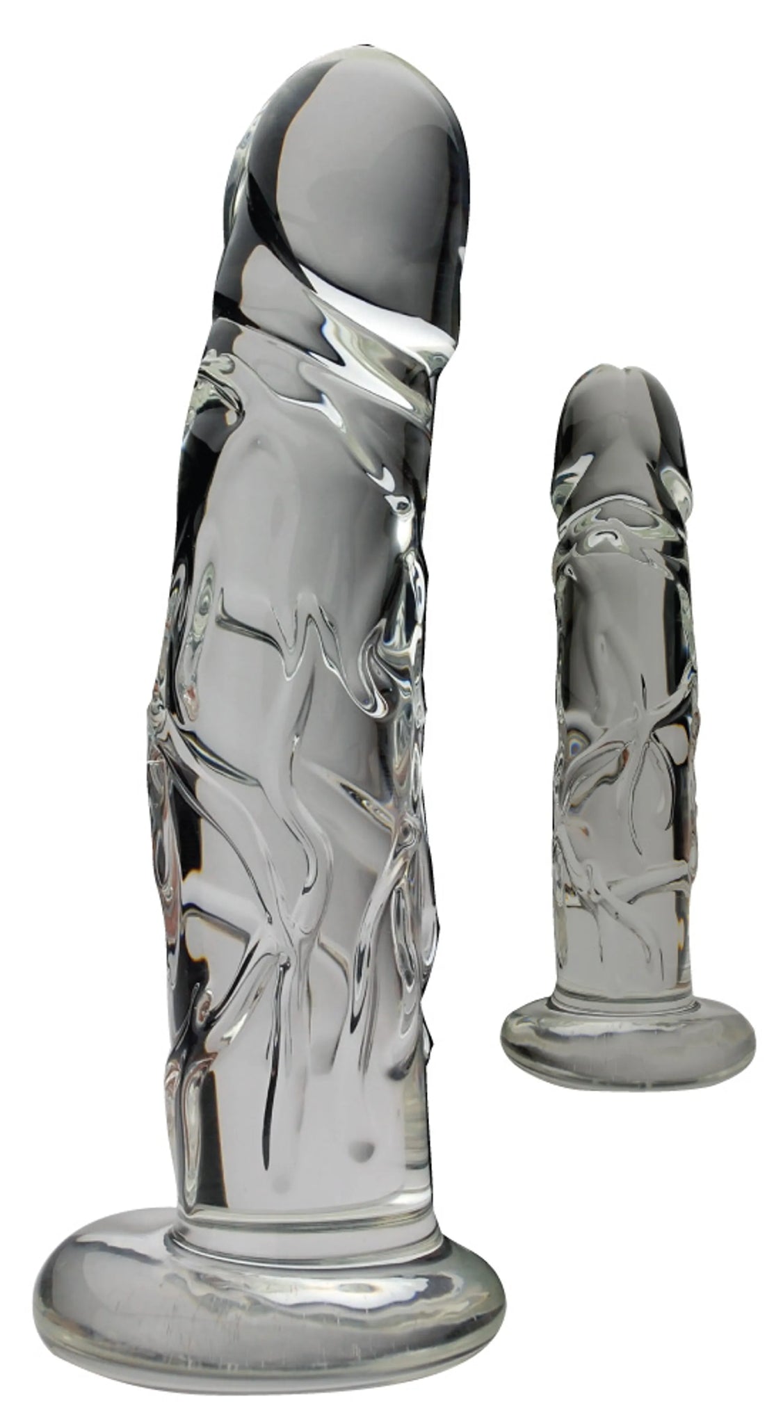 Realistic 8-Inch Glass Dong with Base
