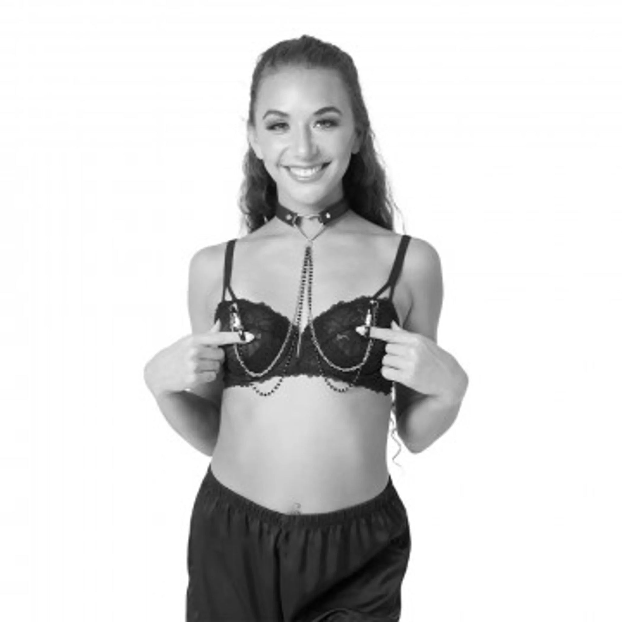 SEX & MISCHIEF AMOR COLLAR W/ NIPPLE JEWELRY