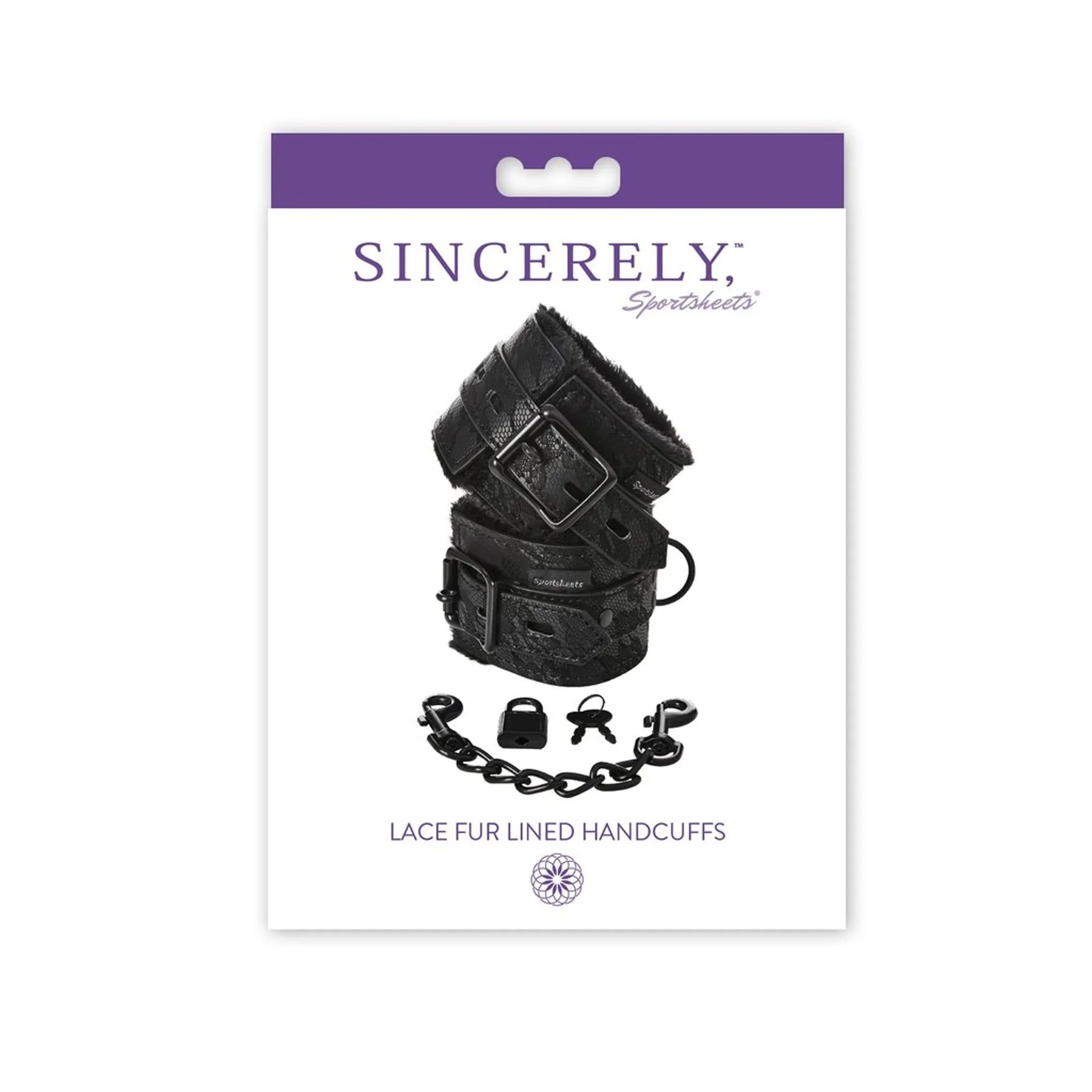 SINCERELY LACE FUR LINED HAND CUFFS