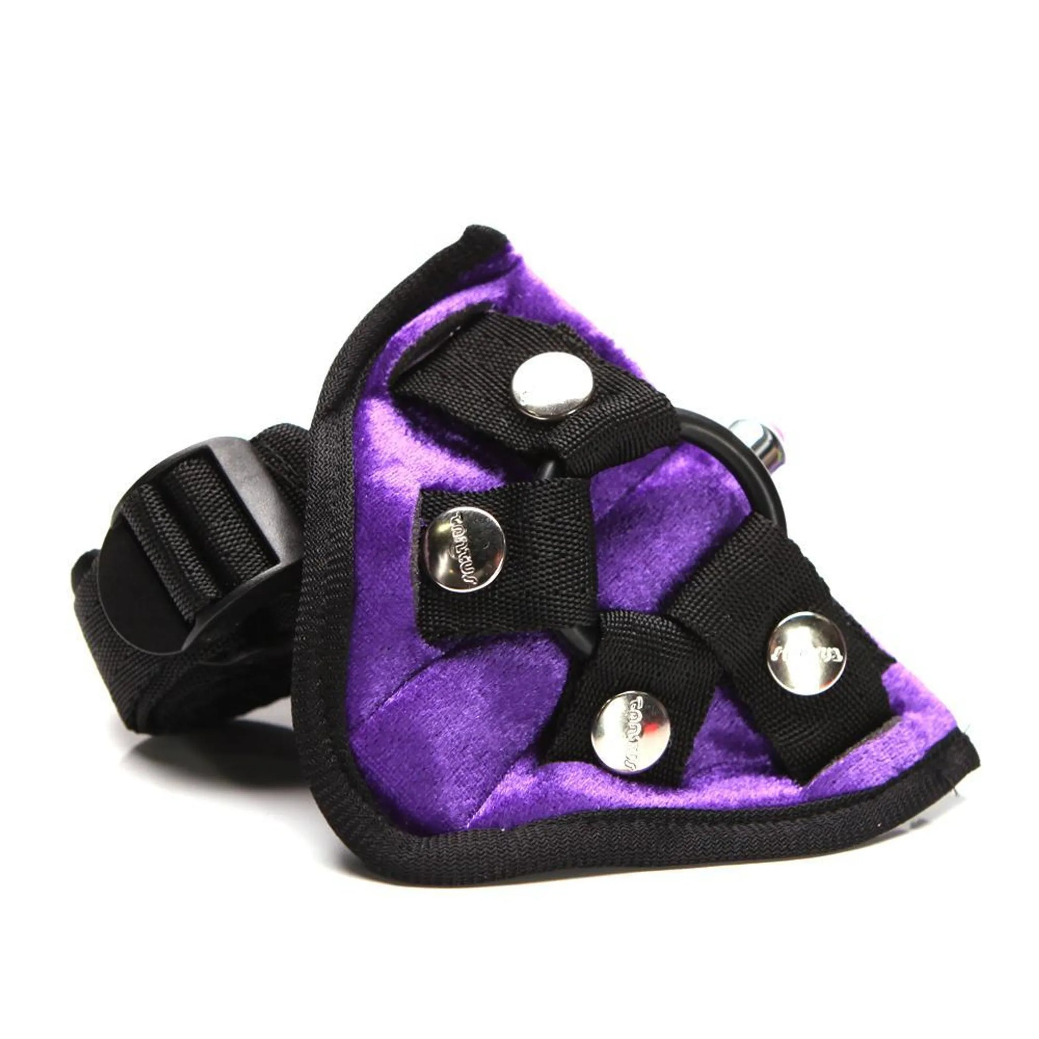 VELVET VIBRATING HARNESS PURPLE