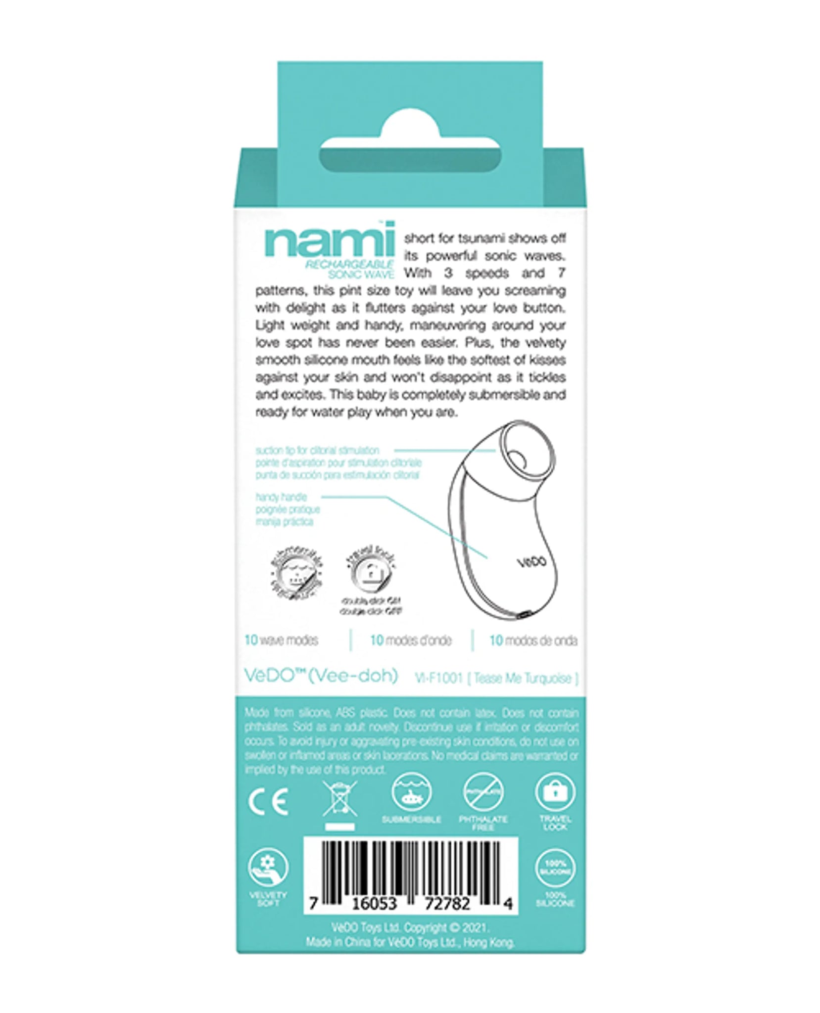 VEDO NAMI SONIC VIBE TURQUOISE RECHARGEABLE