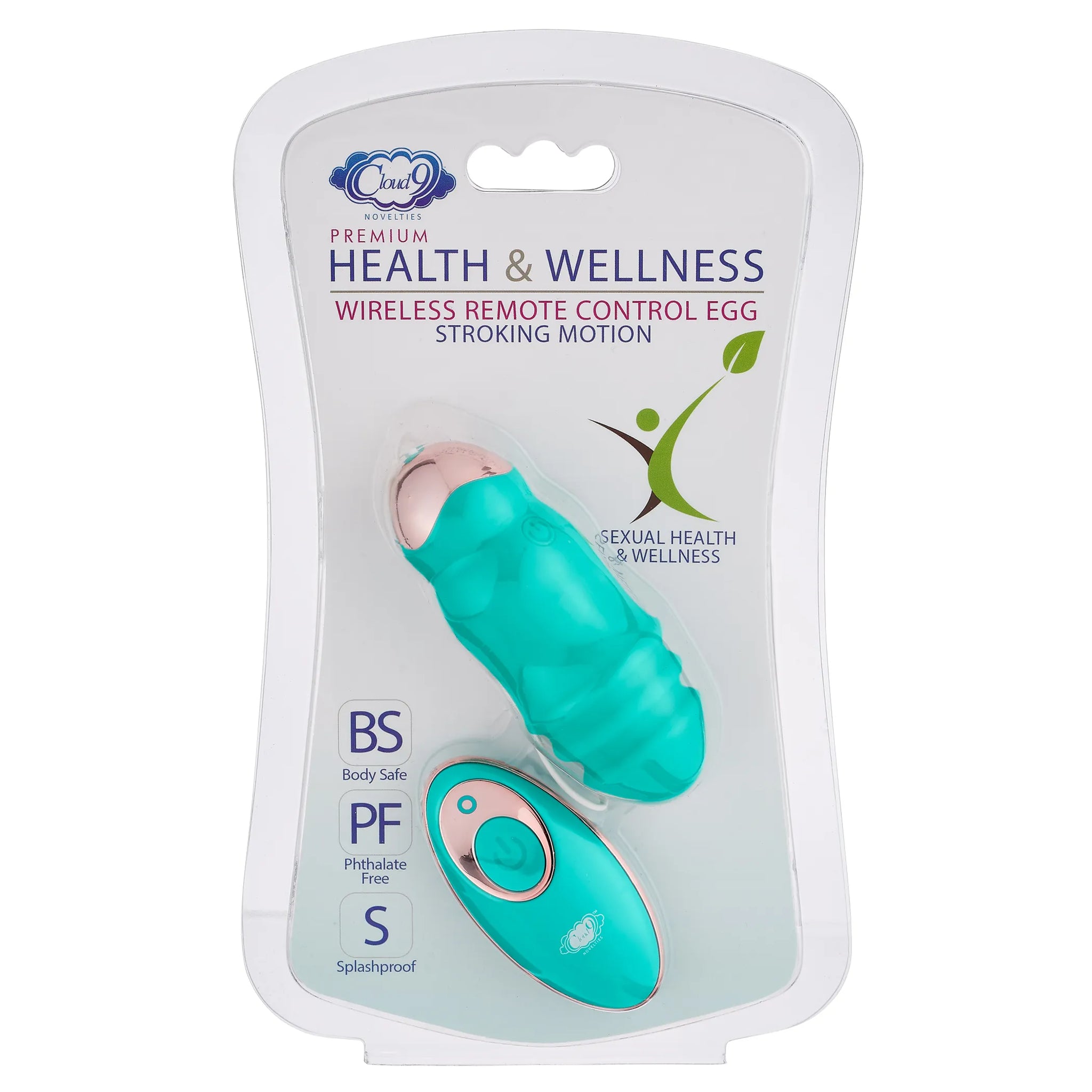 CLOUD 9 HEALTH & WELLNESS WIRELESS REMOTE CONTROL EGG W/ STROKING MOTION TEAL
